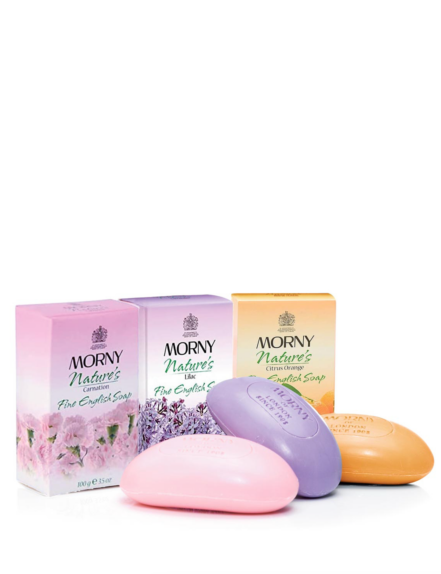 Morny Lavender, Aloe Vera, English Rose Fine Soap Set 3 x 100g Bars Gift Set