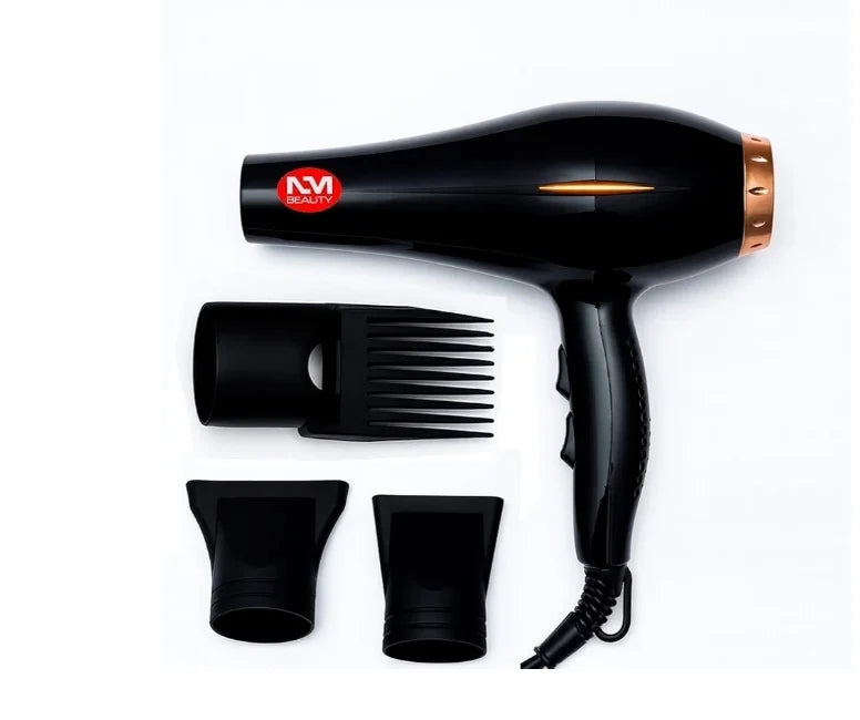 Hair Dryer 5000W, AC Motor Light Weight, with 2 Nozzles & 1 Afro Comb Accessories, Overheating