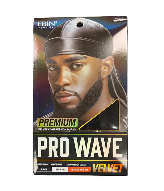 Ebin New York Pro Wave Durag, Premium Velvet BLACK