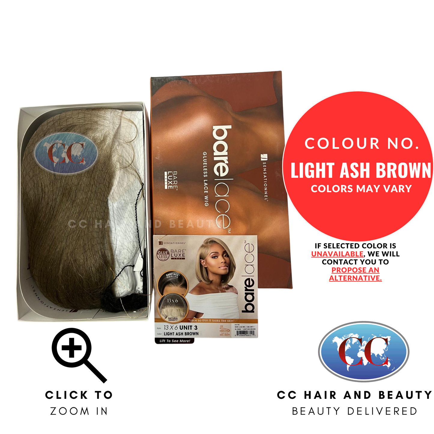 Sensationnel Bare Lace Glueless Lace 13x6 Wigs - Unit 3- LIGHT ASH BROWN