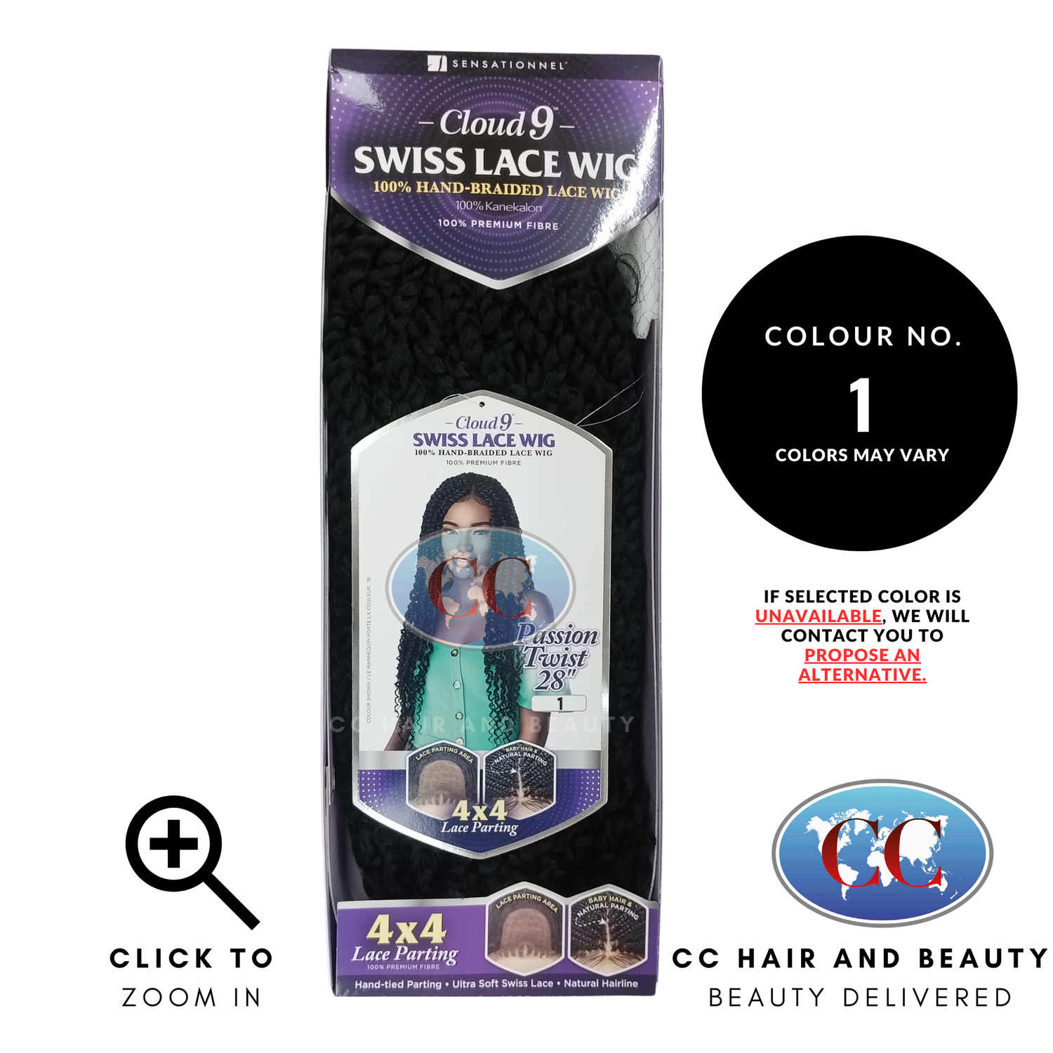 Sensationnel Cloud 9 Swiss Lace 4x4 Passion Twist 28"-Colour 1