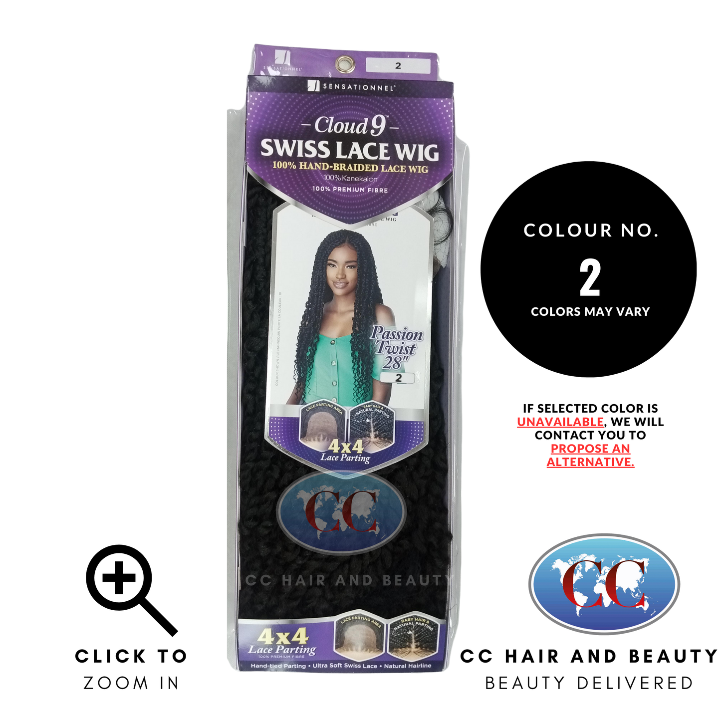 Sensationnel Cloud 9 Swiss Lace 4x4 Passion Twist 28"-Colour 2
