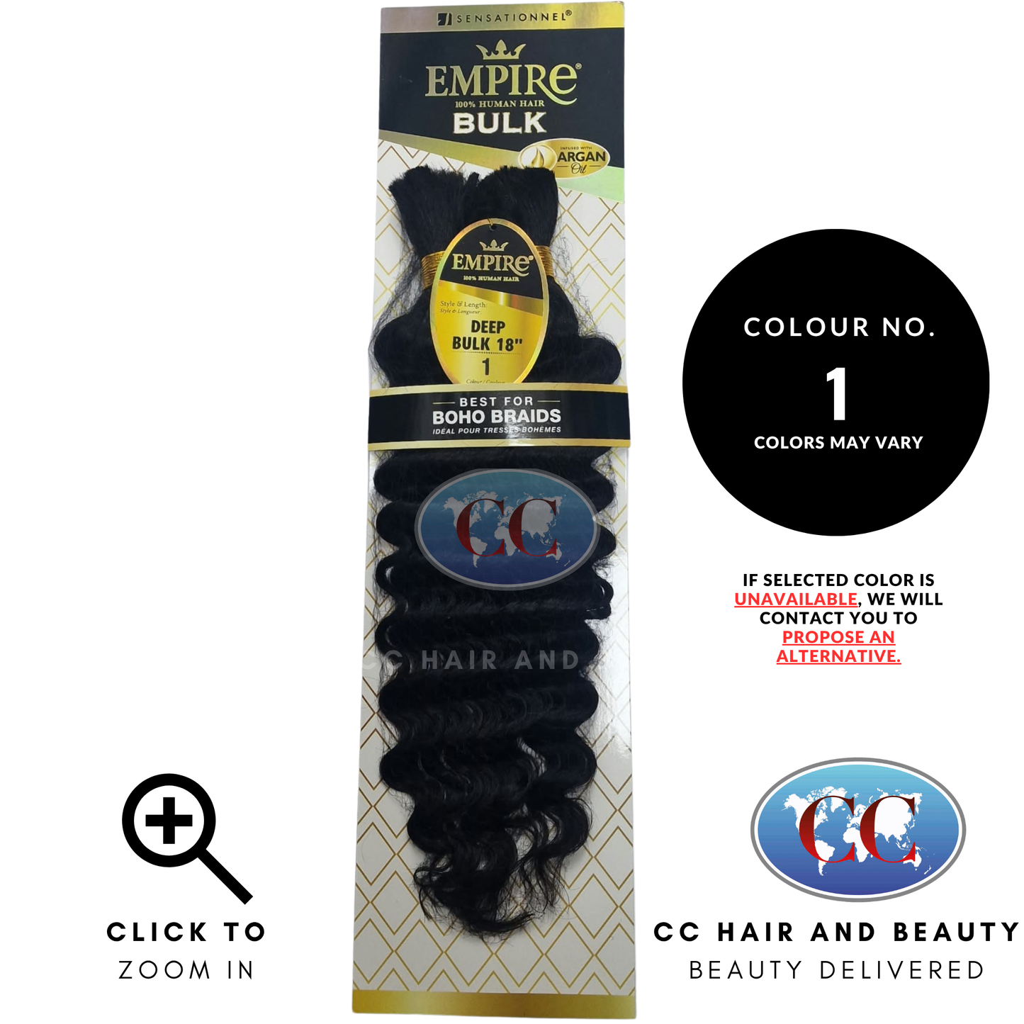 Sensationnel Empire Bulk Hair Braiding Deep Bulk Human Hair Boho Braids 18"  - 1