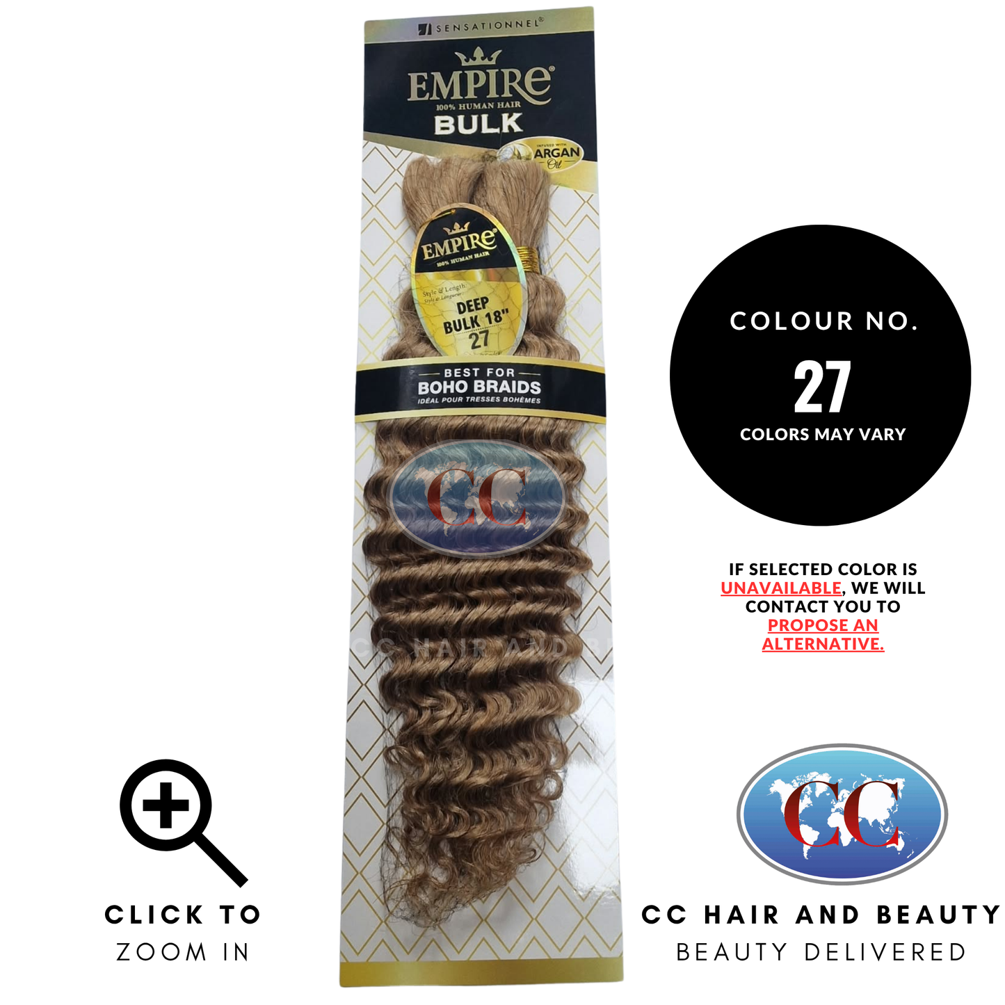 Sensationnel Empire Bulk Hair Braiding Deep Bulk Human Hair Boho Braids 18"  - 27