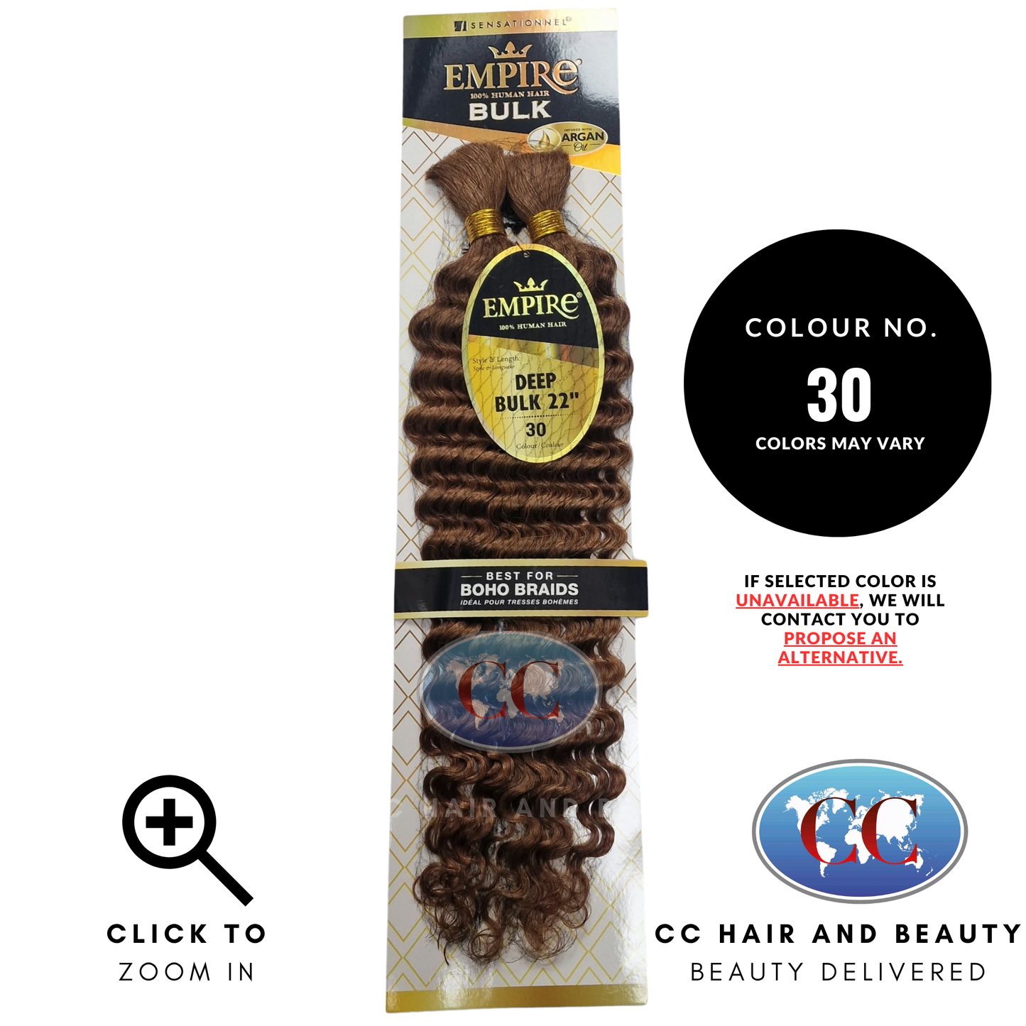 Sensationnel Empire Bulk Hair Braiding Deep Bulk Human Hair Boho Braids 22"  - 30