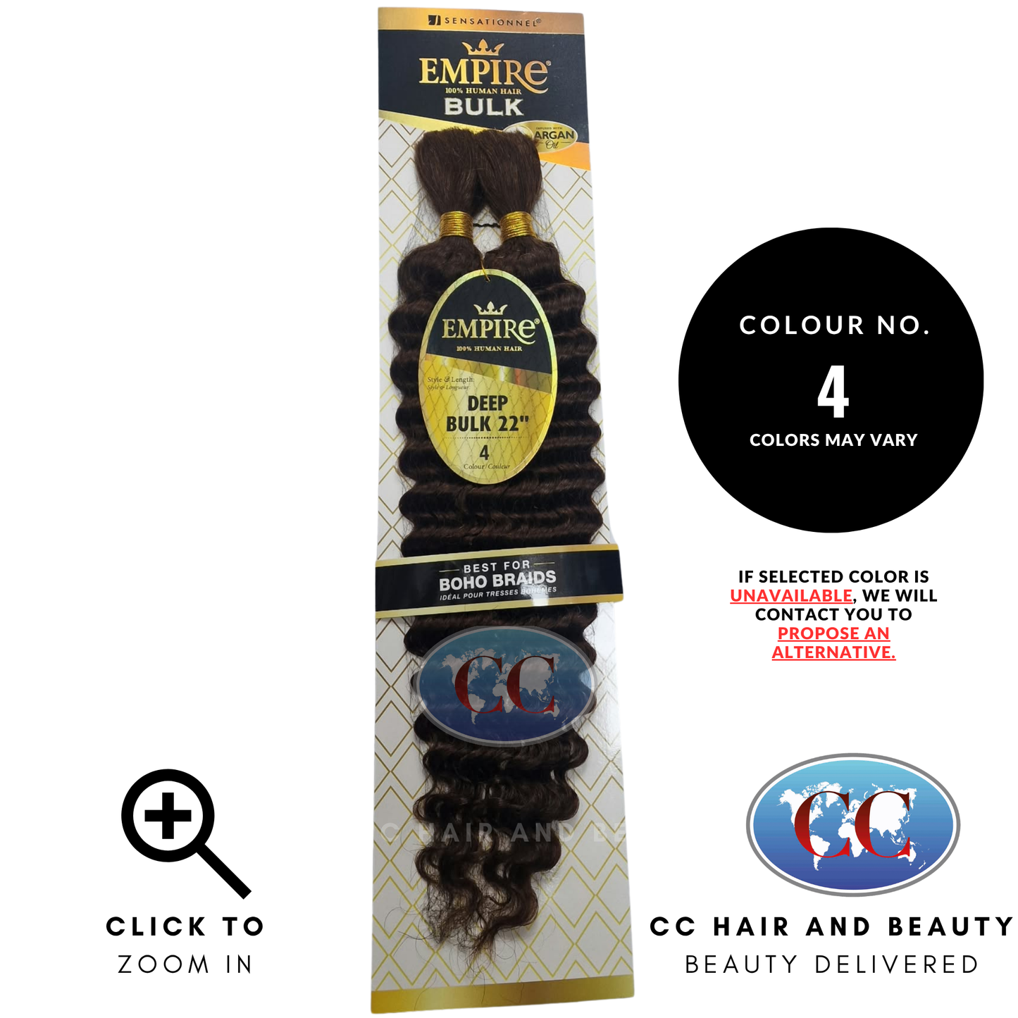Sensationnel Empire Bulk Hair Braiding Deep Bulk Human Hair Boho Braids 22"  - 4