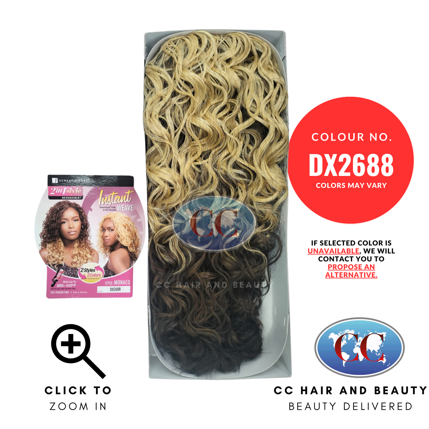 Sesationnel Instant Weave Synthetic Hair - Monaco-Colour DX2688