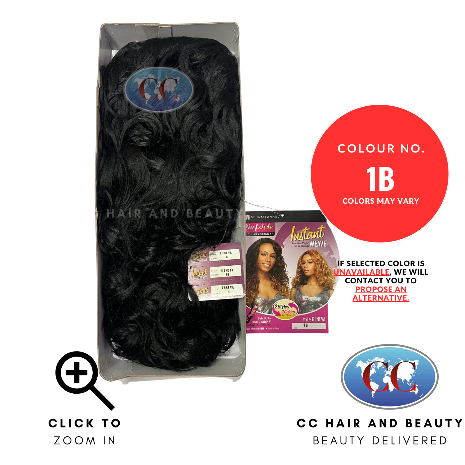 Sesationnel Instant Weave Synthetic Hair Half Wig - Geneva - 1B