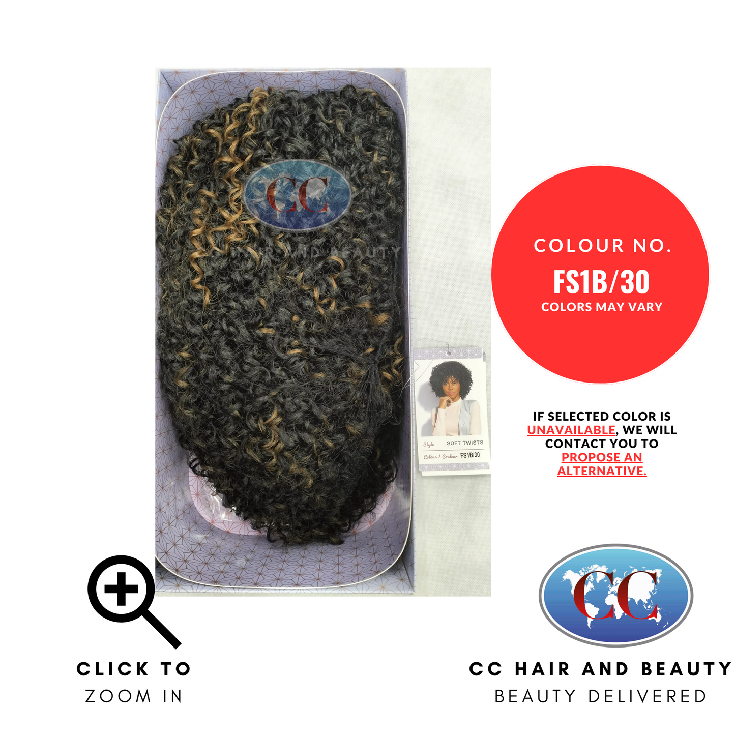 Feme Synthetic Hair Wig - Soft Twist-colour FS1B/30