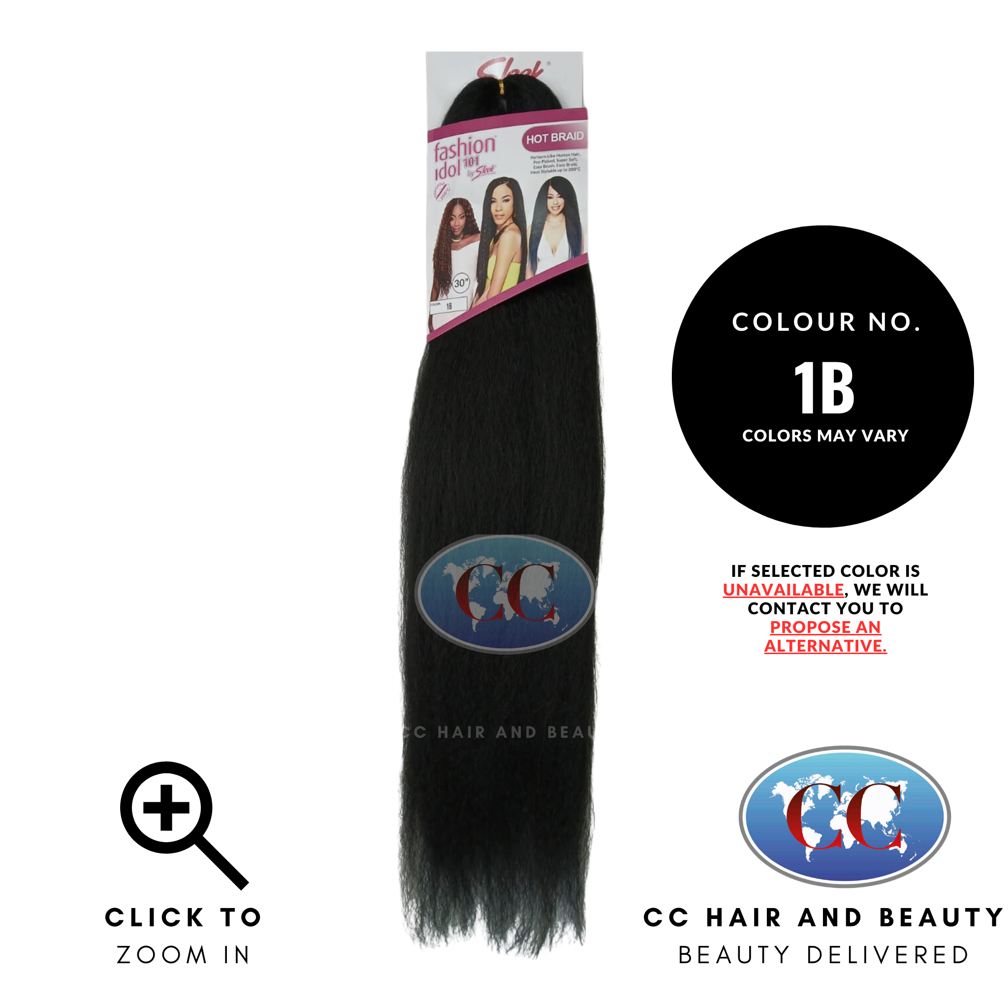 Sleek Fashion Idol 101 Syn Hot Braid 30"-colour 1B