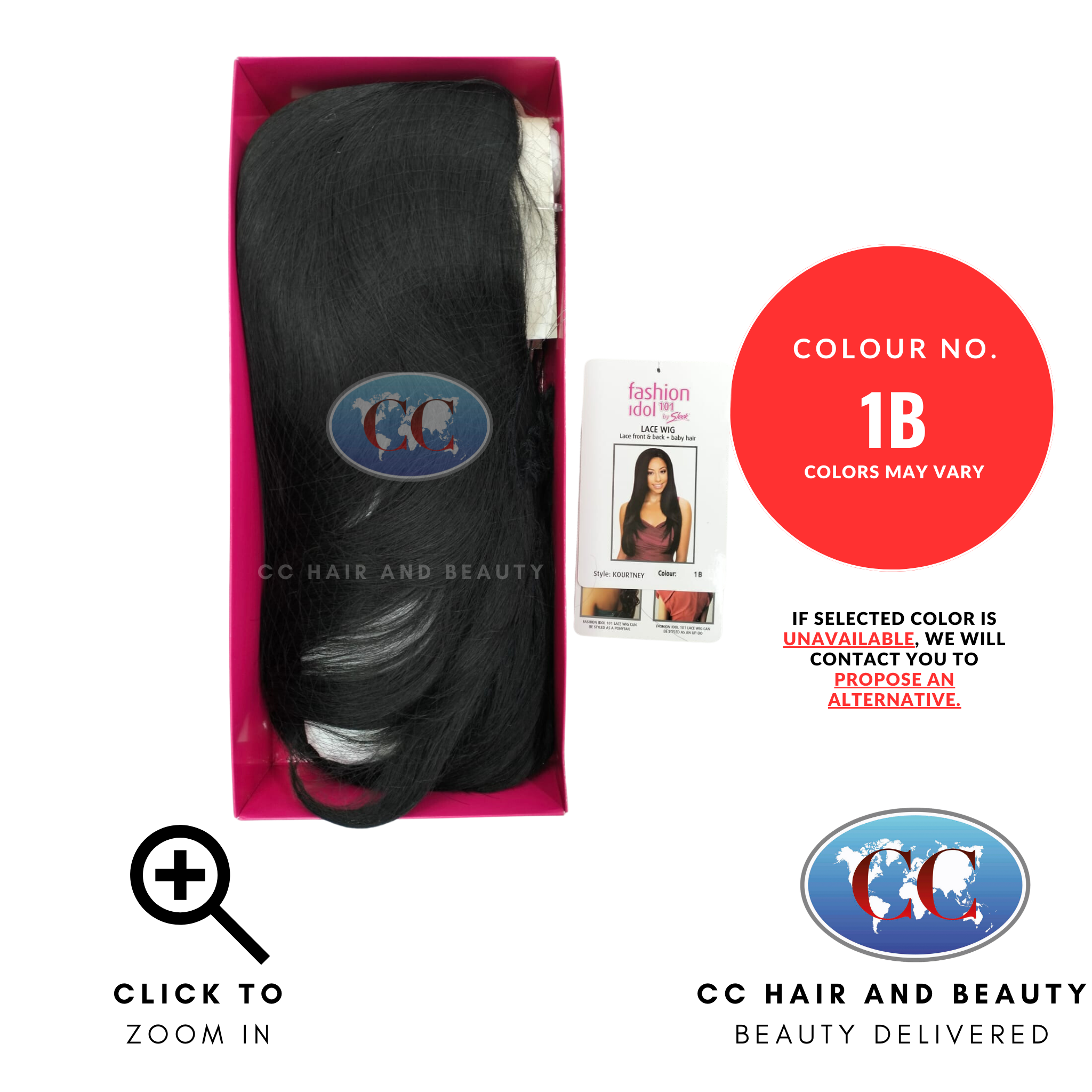 Sleek Fashion Idol Lace Wig - Kourtney Wig-Colour 1B