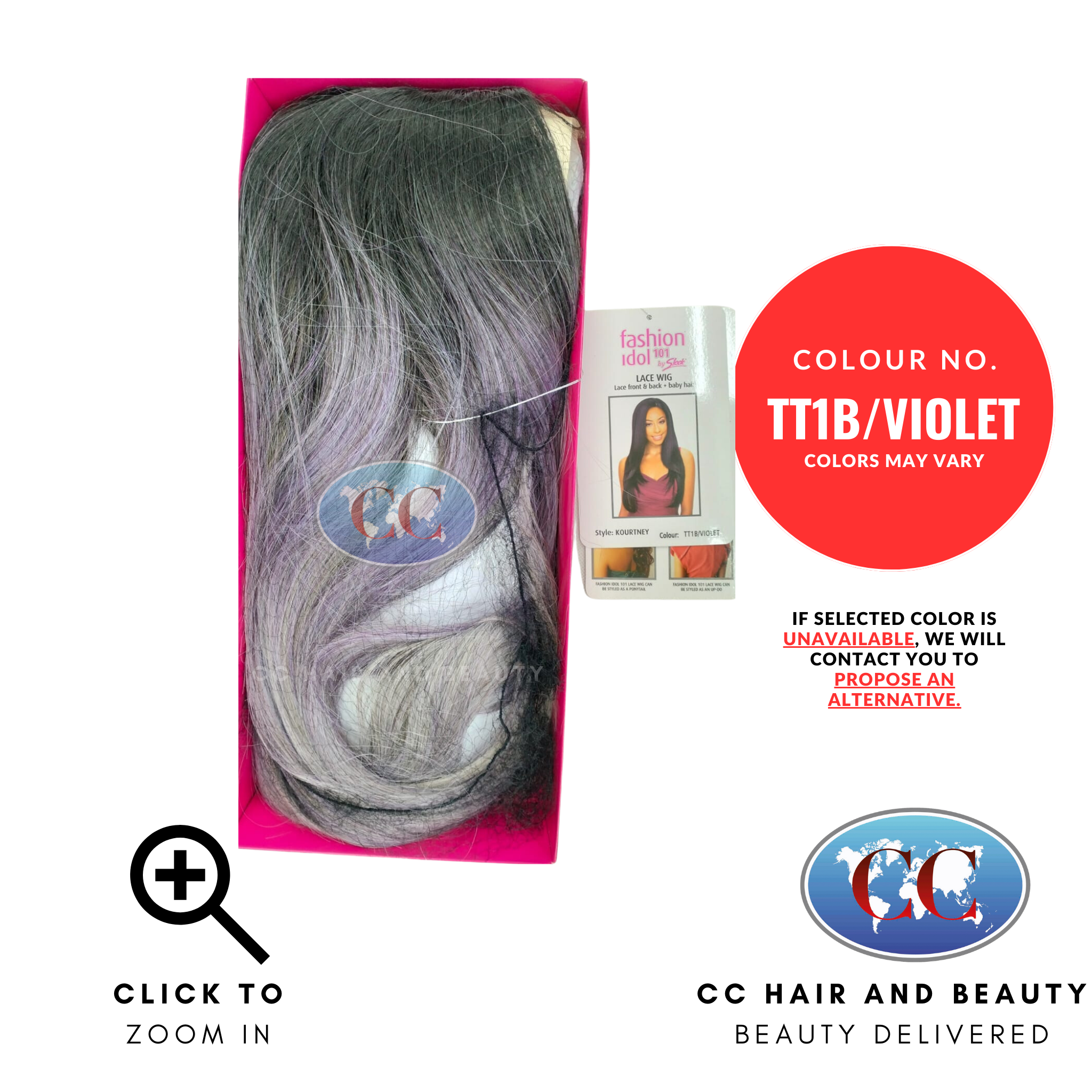 Sleek Fashion Idol Lace Wig - Kourtney Wig-Colour TT1B/VIOLET