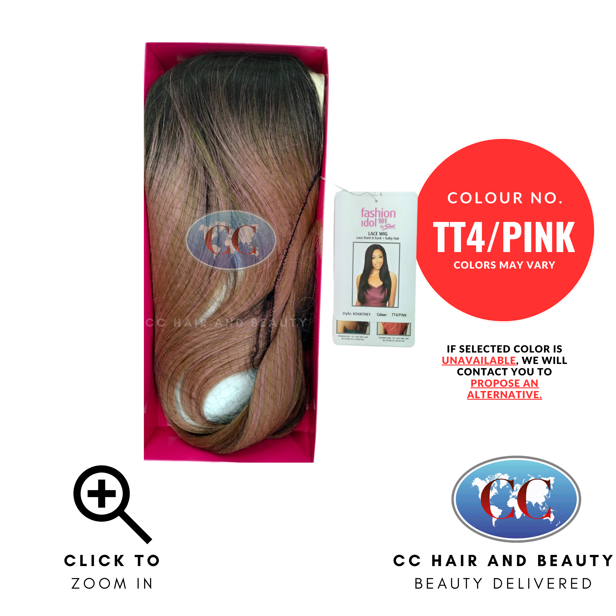 Sleek Fashion Idol Lace Wig - Kourtney Wig-Colour TT4/PINK