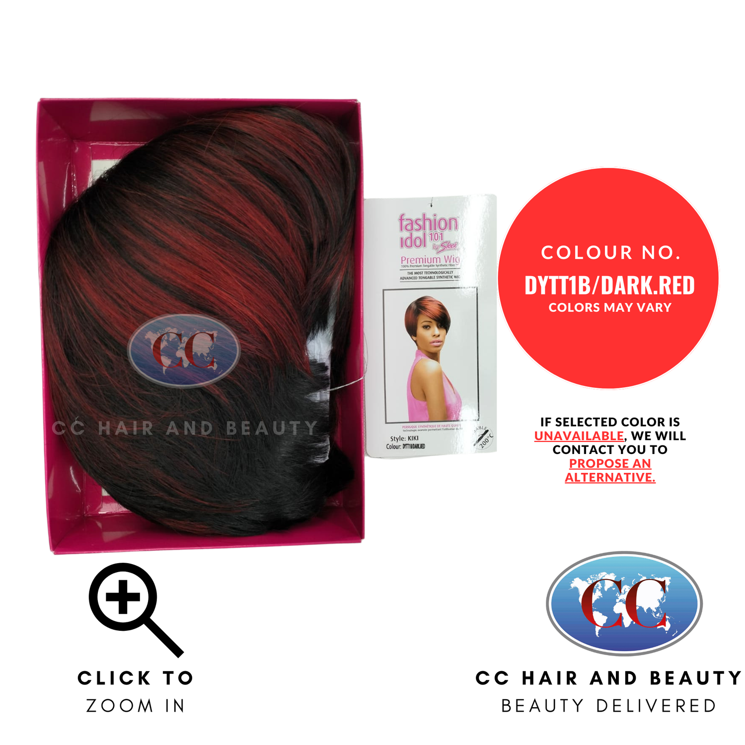 Sleek Fashion Idol Synthetic Premium Wig - Kiki-Colour DYTT1B/DARK.RED