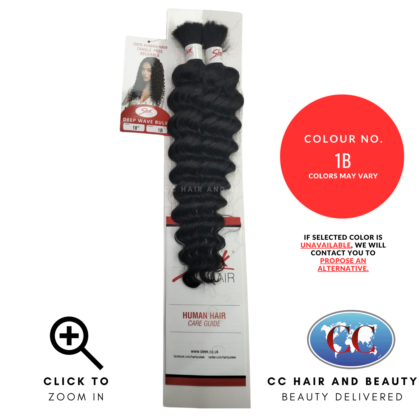 Sleek Hair 100% Human Hair Deep Wave Bulk 18", 20", 22", 24"