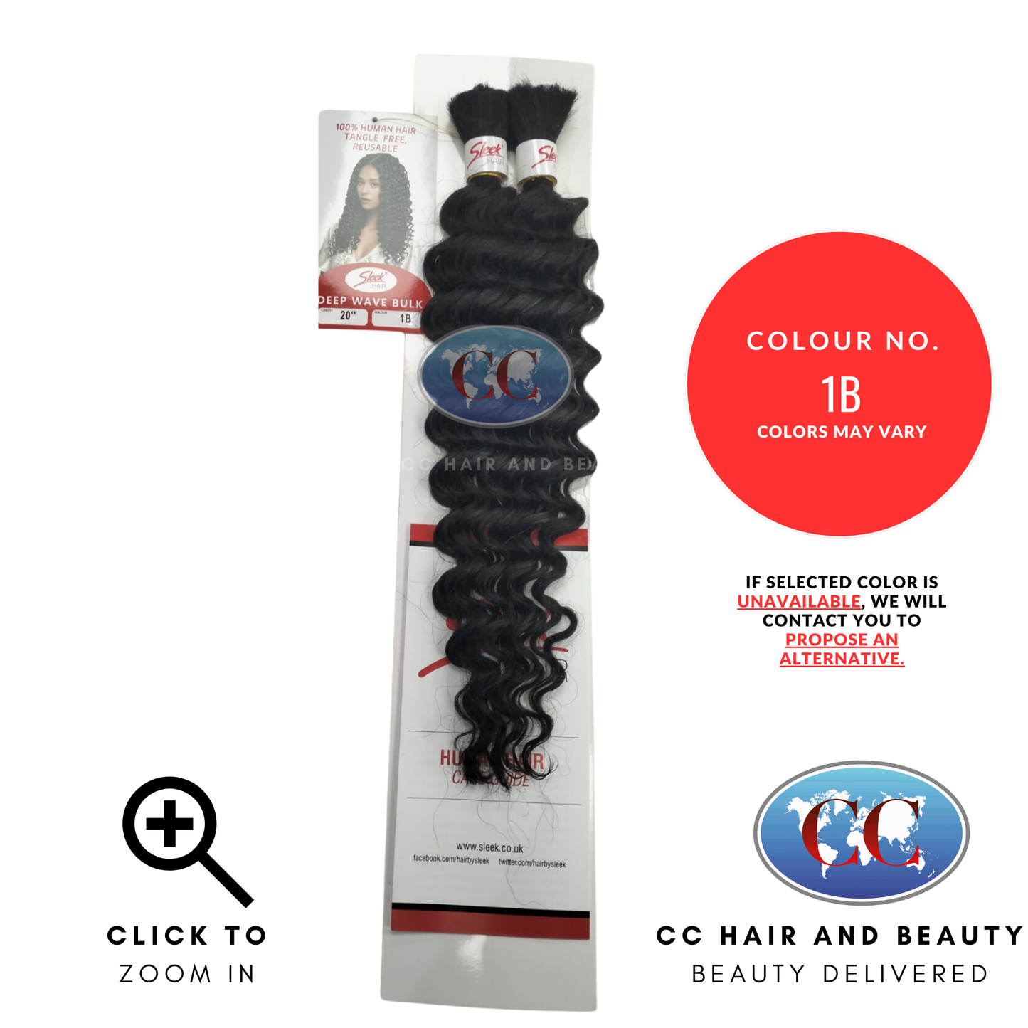 Sleek Hair 100% Human Hair Deep Wave Bulk 18", 20", 22", 24"