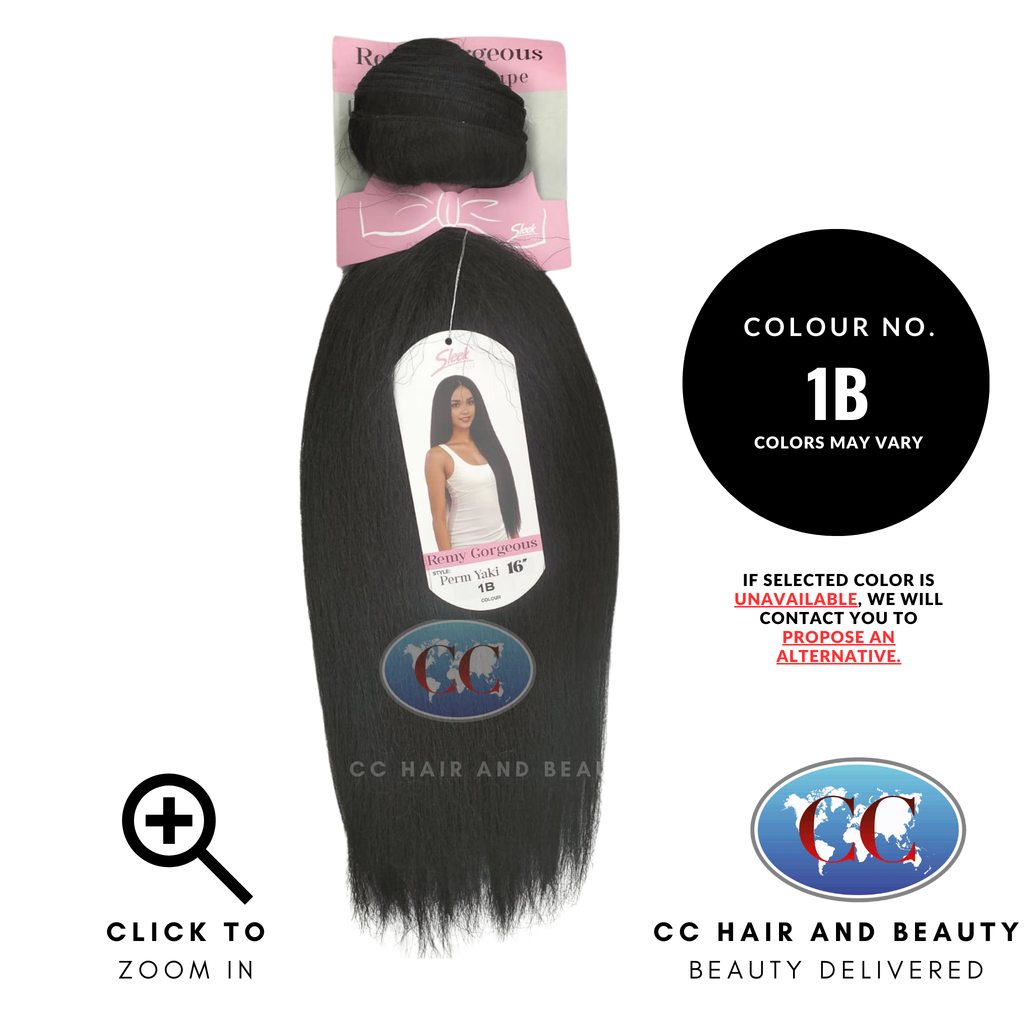 Sleek Hair Remy Gorgous Perm Yaki 16''- colour 1B