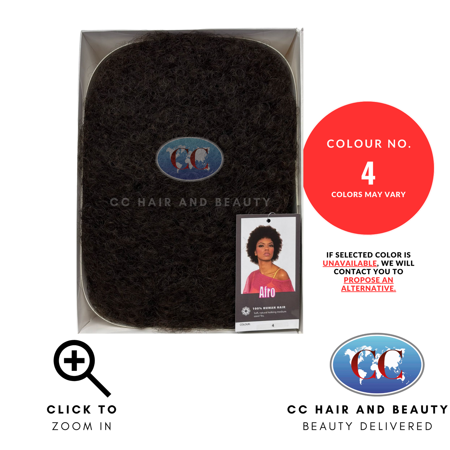 Sleek Human Hair Wig - Afro Wig-Colour 4