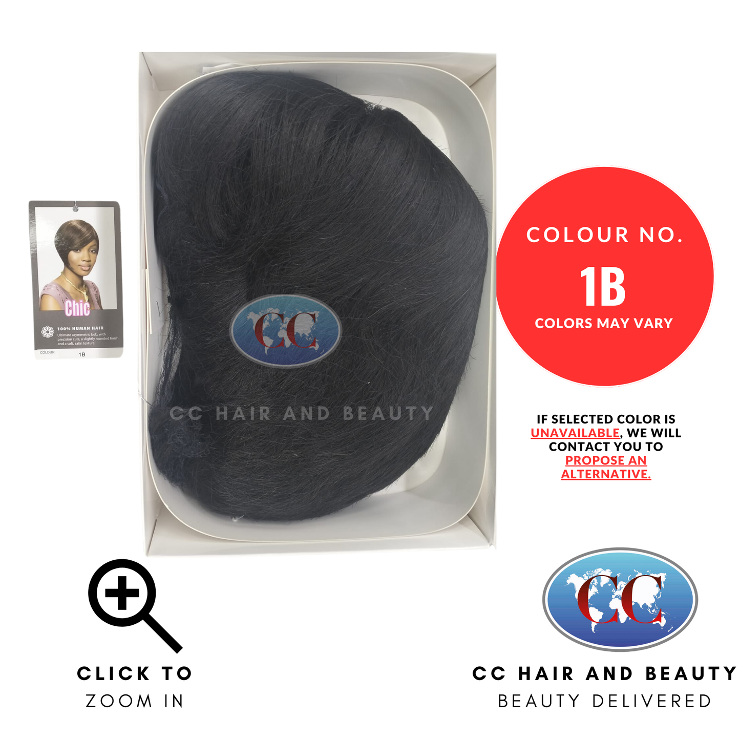 Sleek Human Hair Wig Fashion - Chic Wig-Colour 1B