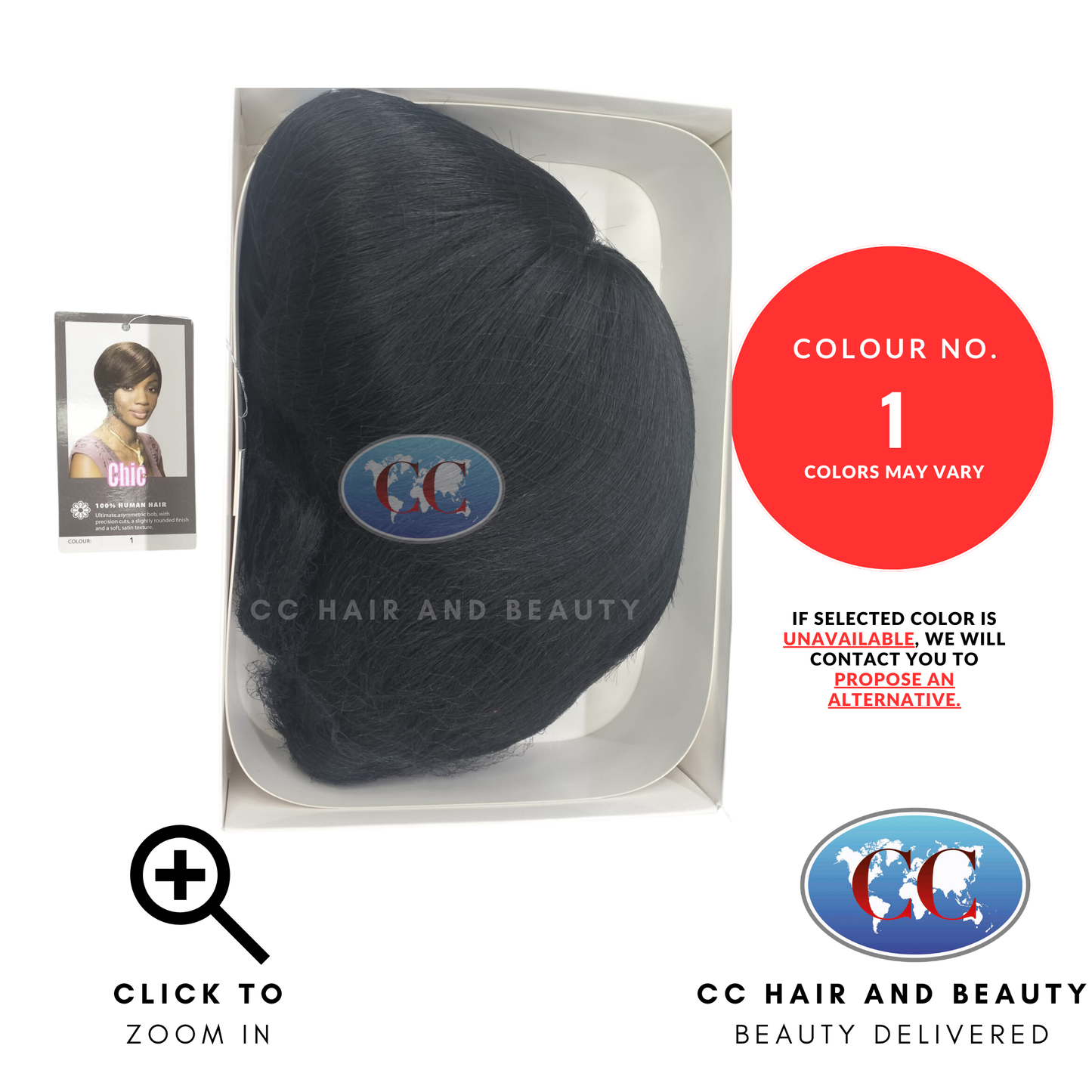 Sleek Human Hair Wig Fashion - Chic Wig-Colour 1