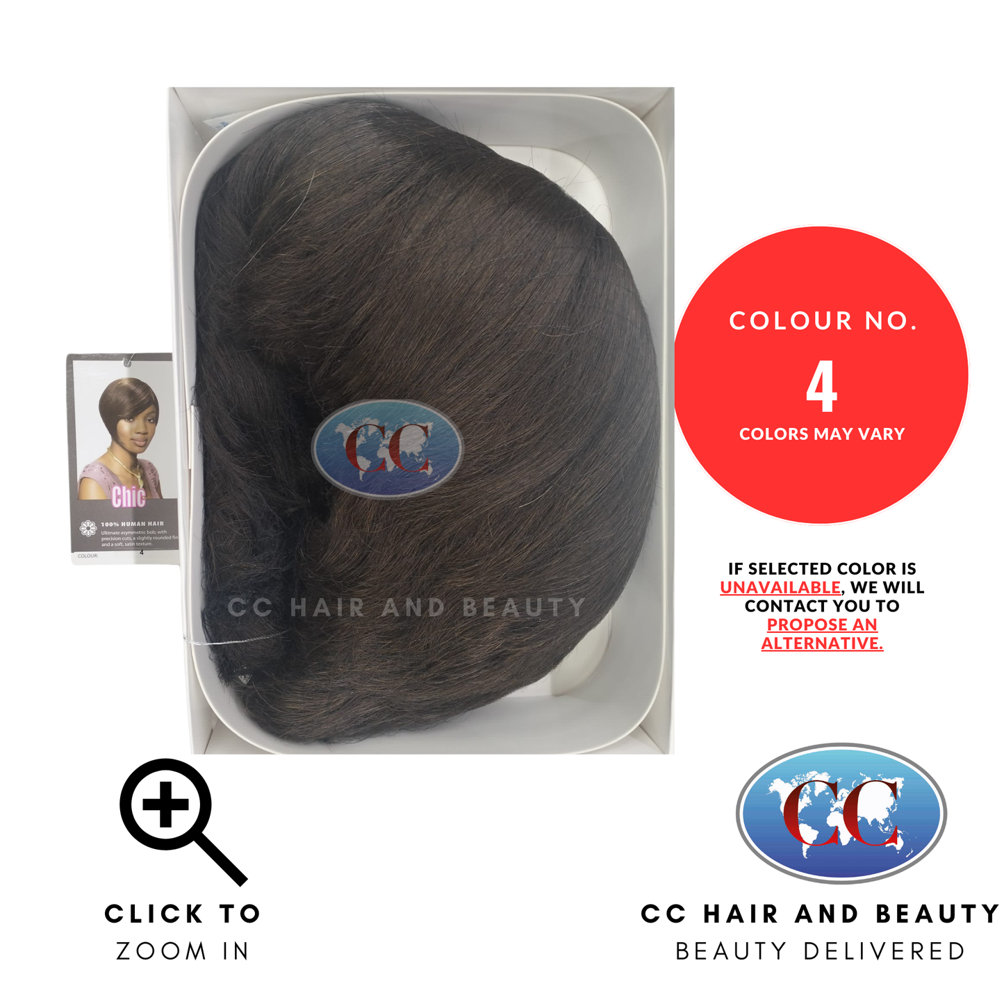 Sleek Human Hair Wig Fashion - Chic Wig-Colour 4