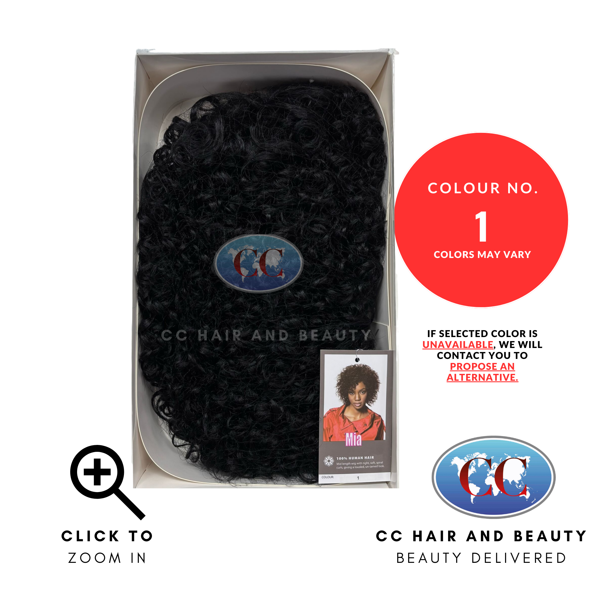 Sleek Human Hair Wig Fashion - Mia Wig-Colour 1