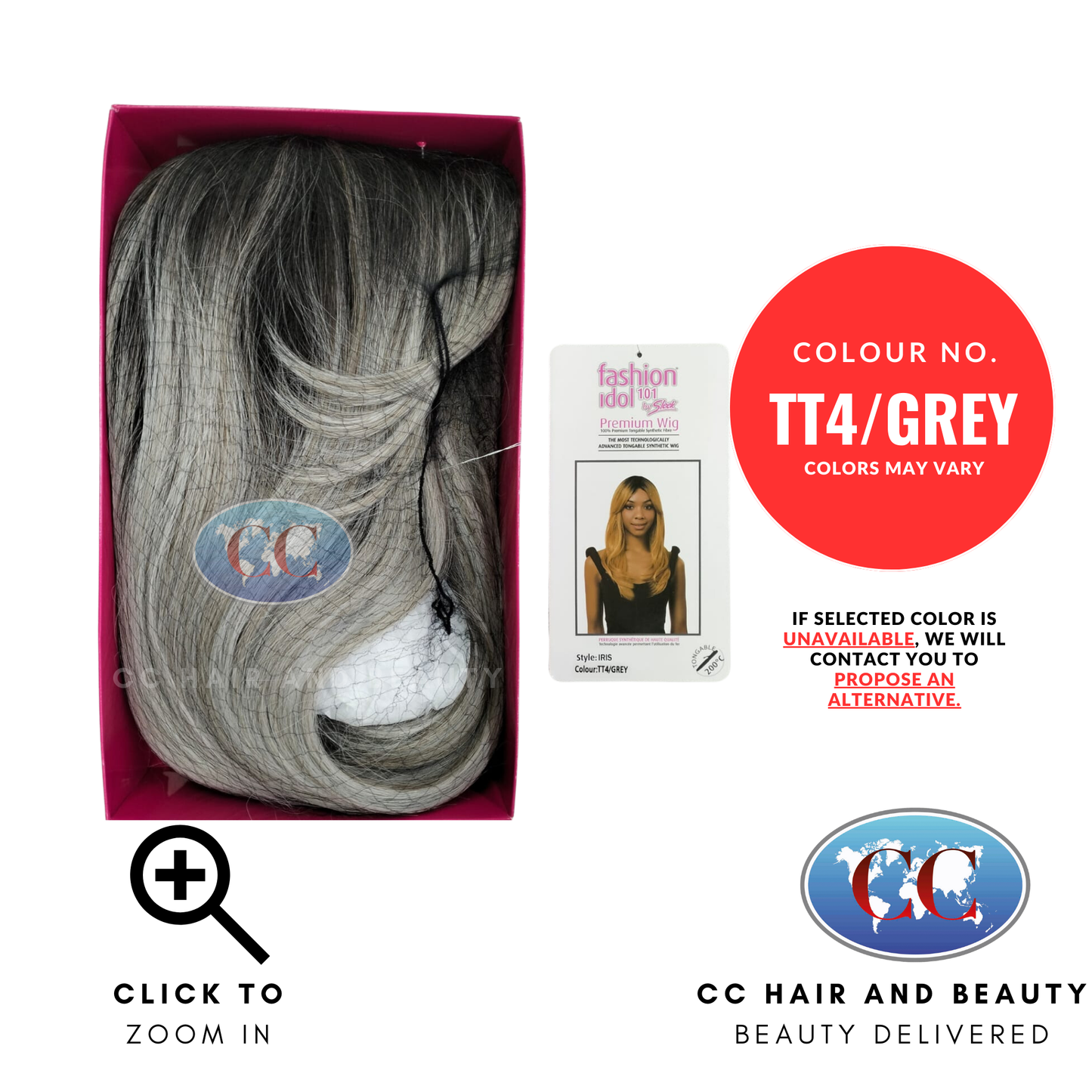 Sleek Premium Synthetic Wig - IRIS Wig-Colour TT4/GREY