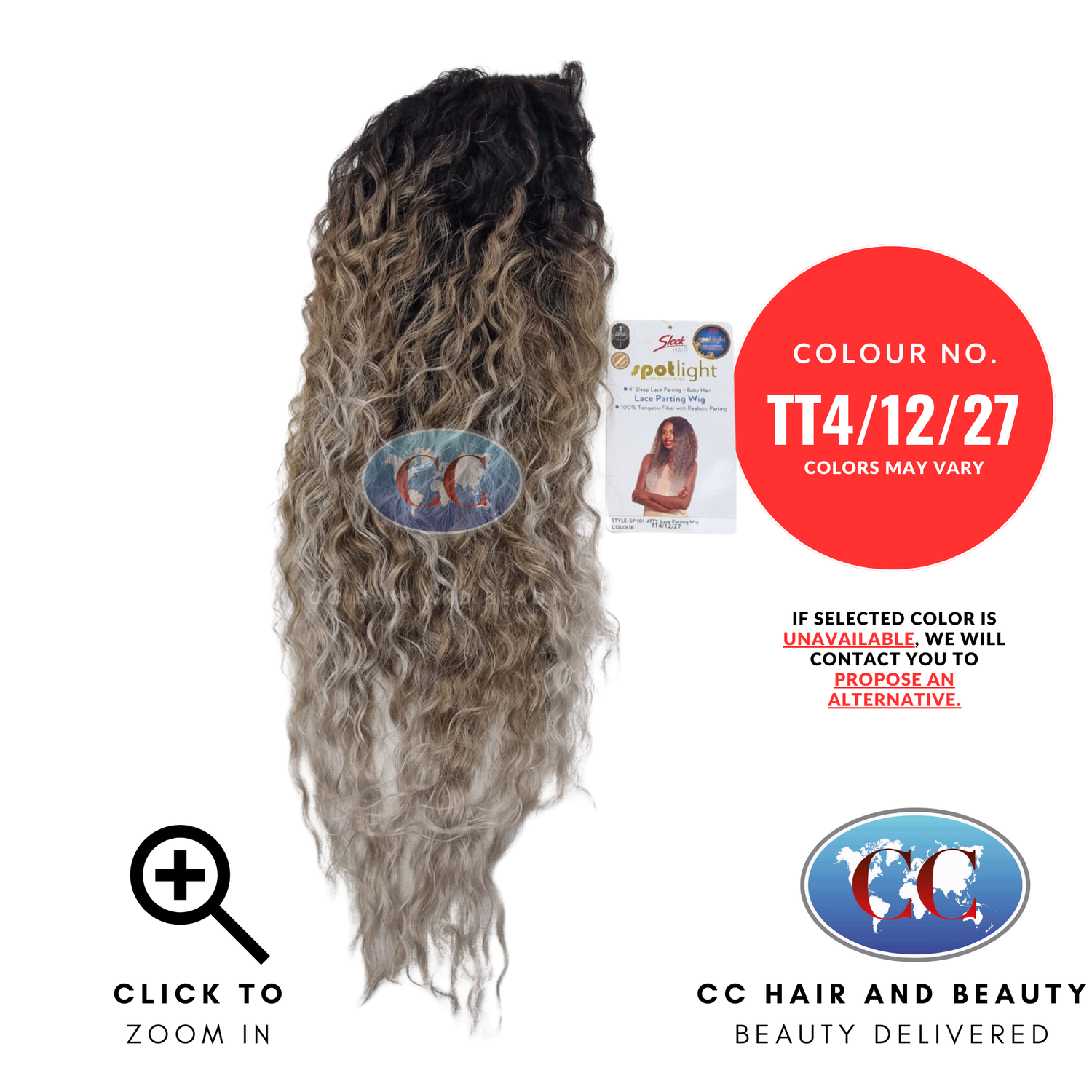 Sleek Synthetic Hair Spotlight Luxurious Wig - Atty Wig-Colour TT4/12/27