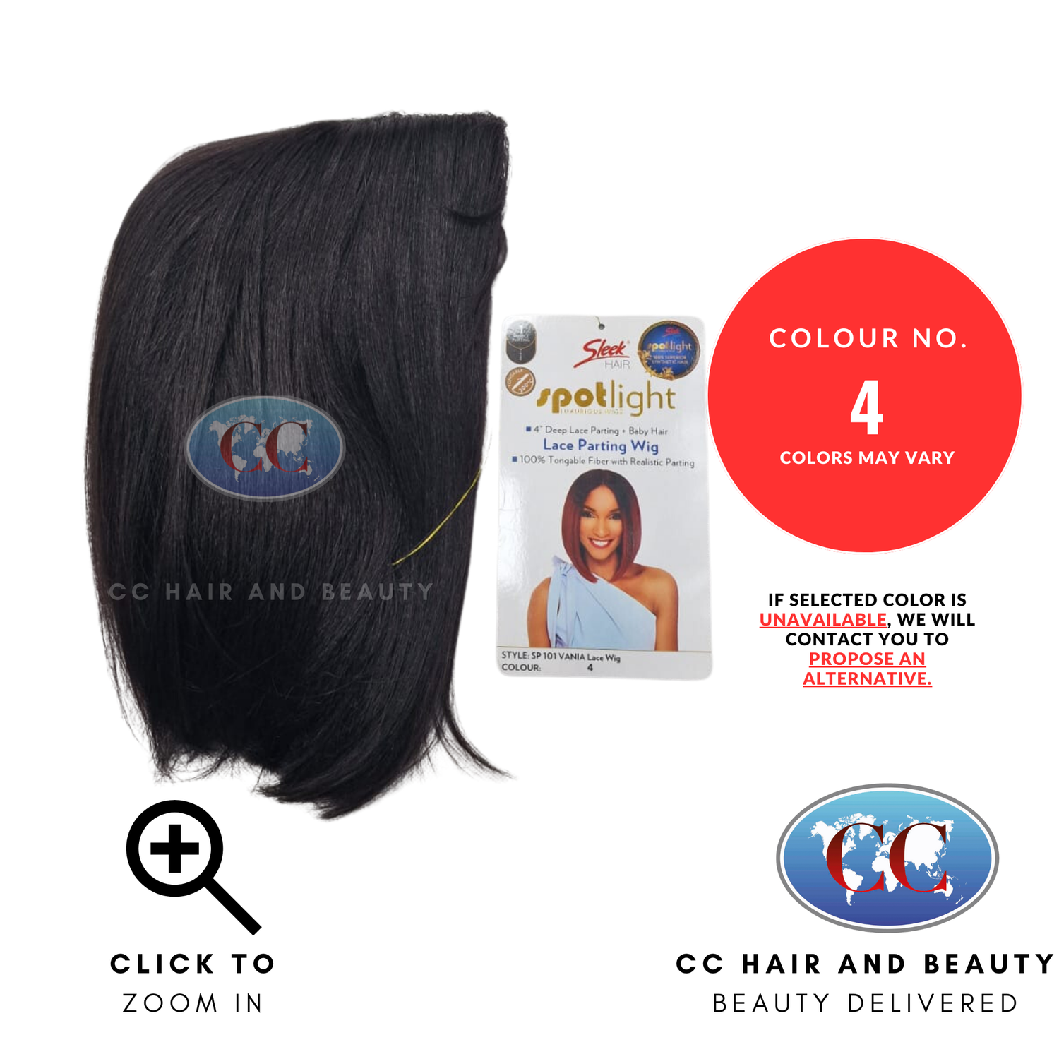 Sleek Synthetic Hair Spotlight Luxurious Wig - Vania-Colour 4