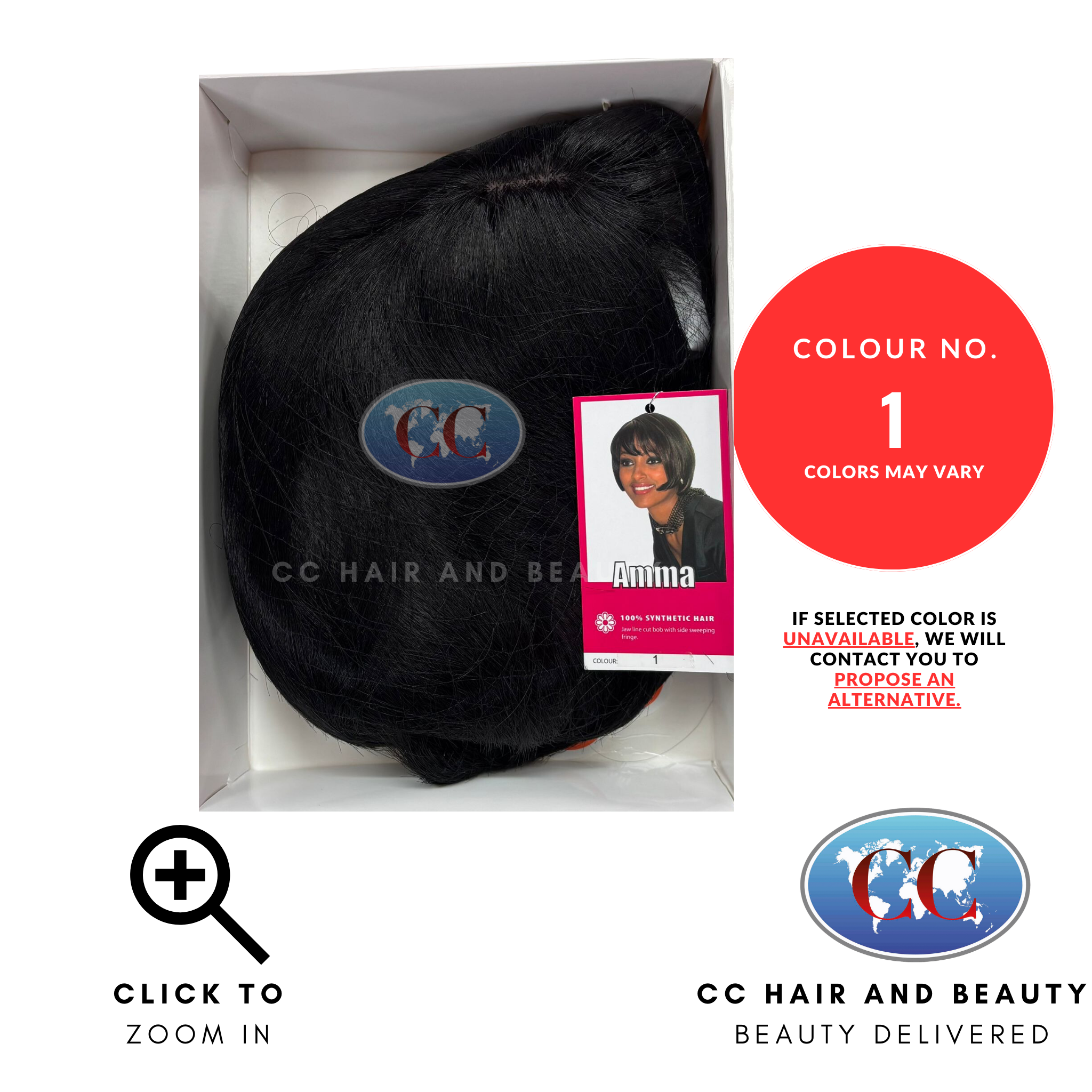 Sleek Synthetic Hair Wig Fashion - Amma-Colour 1