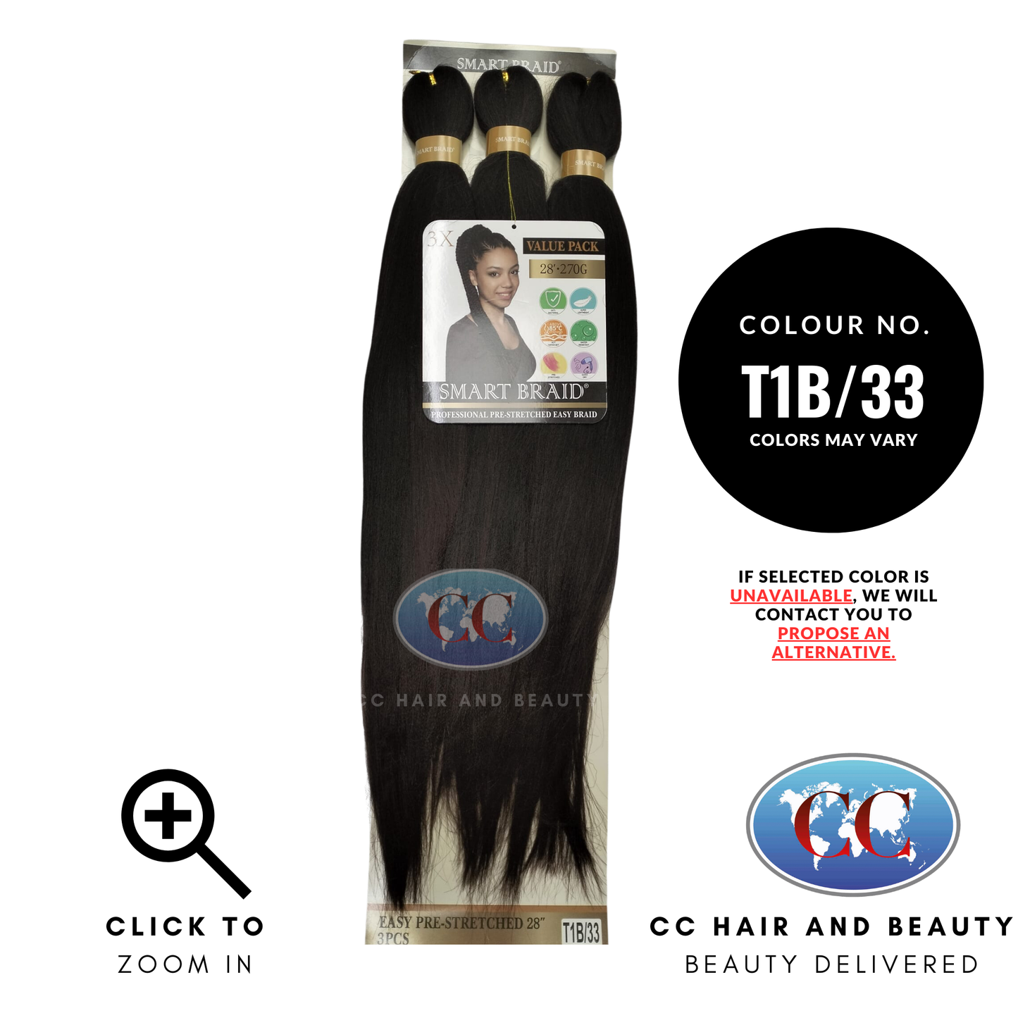 Smart Braid Professional Pre-stretched Braid 3X  28"  Value Pack-color t1b/33