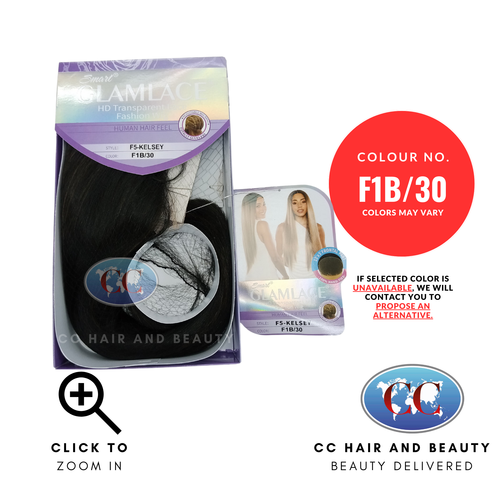 Smart Glamlace HD Transparent 13x5 Lace Fashion Wig Kelsey-colour F1B/30
