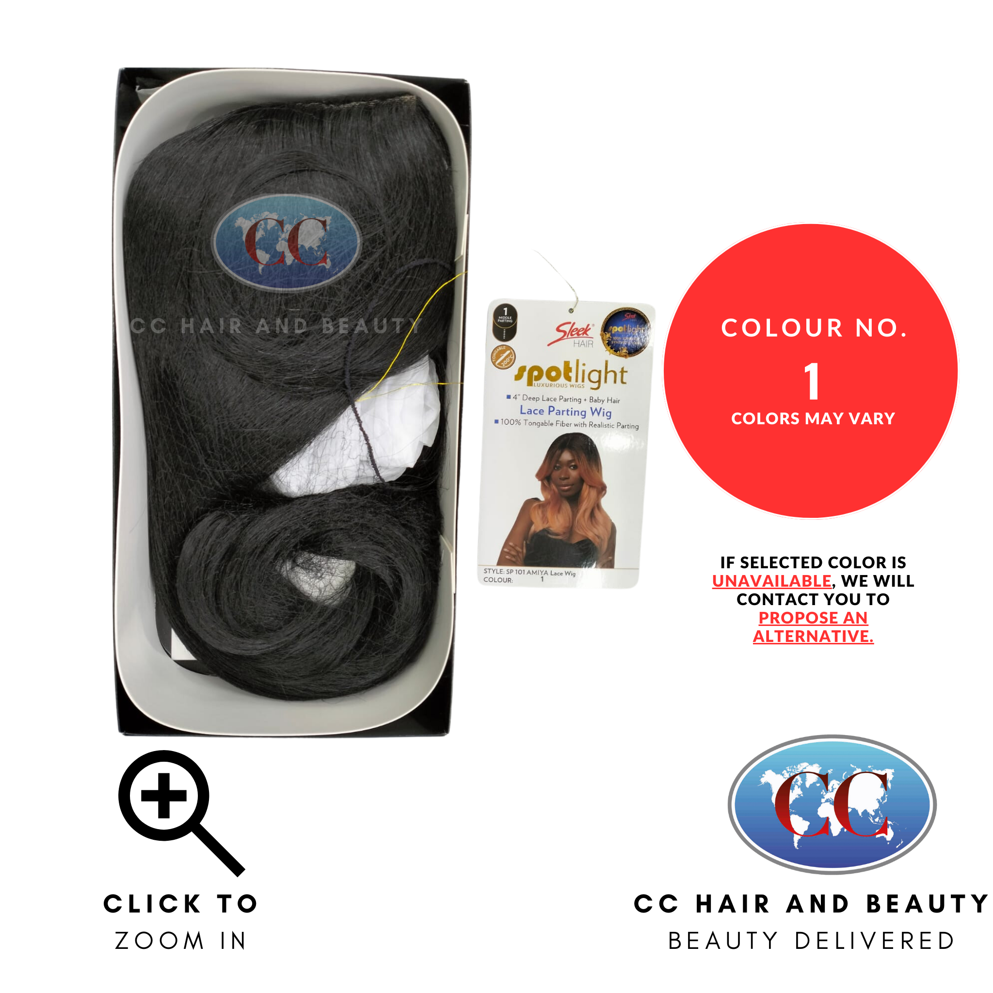 Sleek Synthetic Lace Wig - Amiya Wig-colour 1