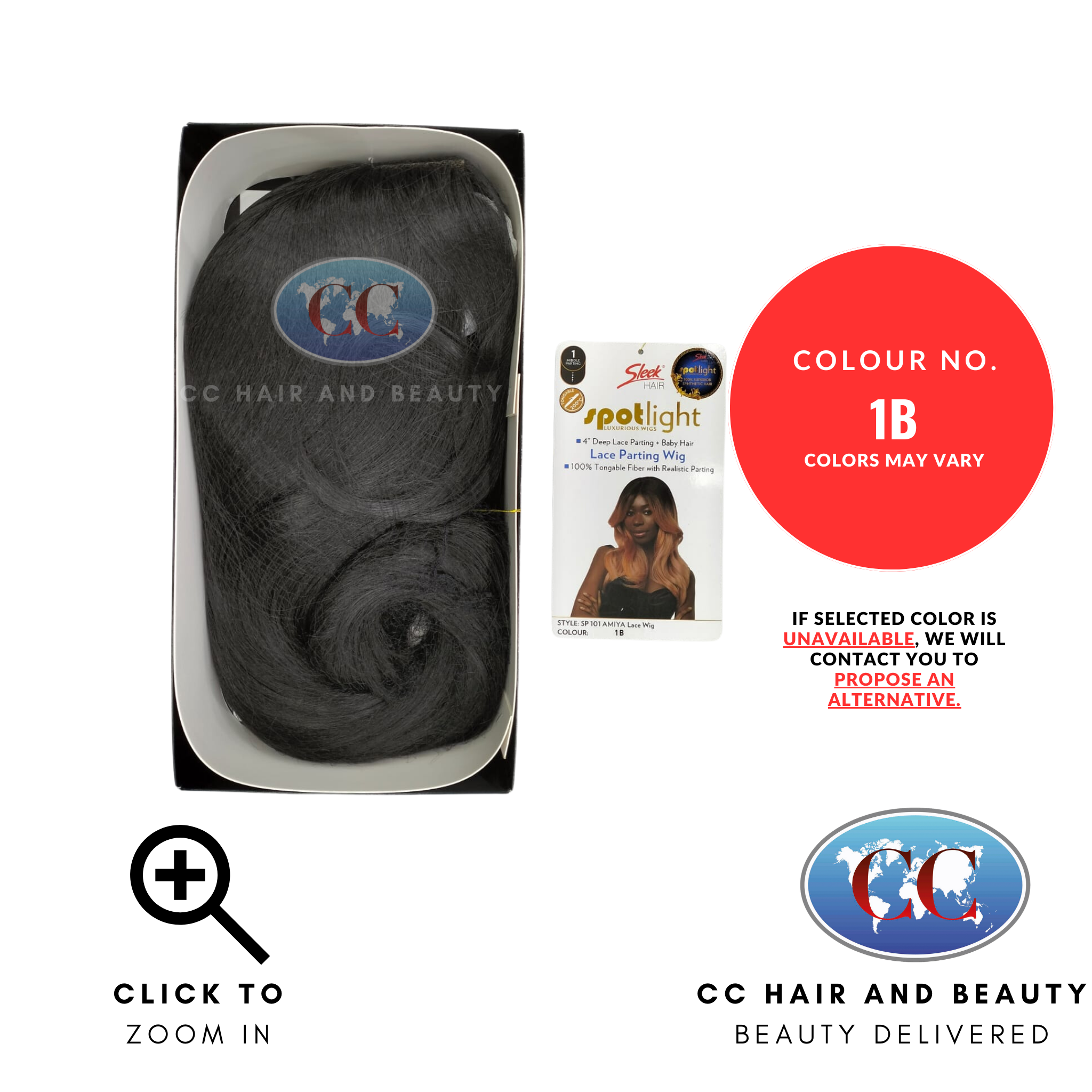 Sleek Synthetic Lace Wig - Amiya Wig-colour 1B