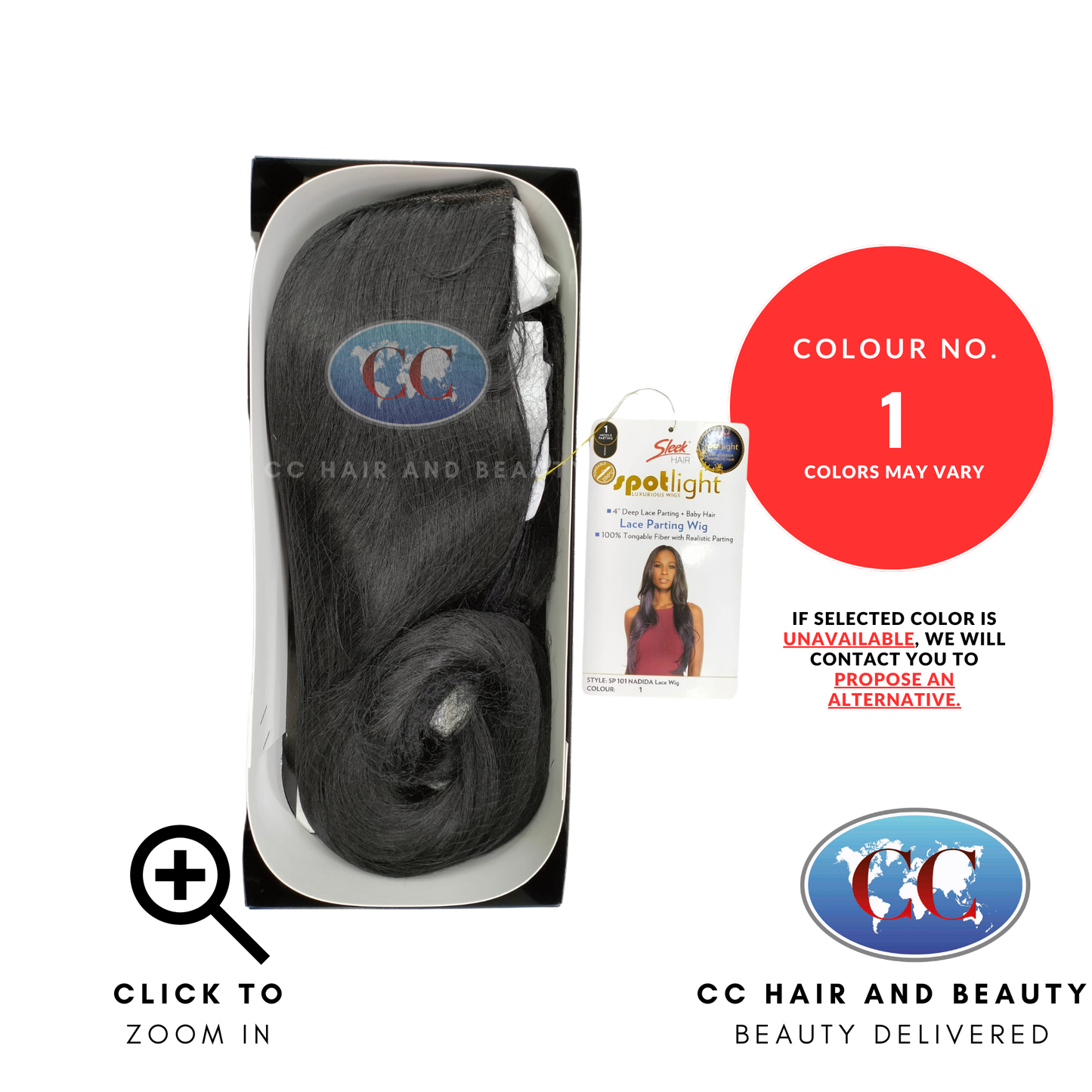 Sleek Synthetic Hair Spotlight Luxurious Wig - Nadida- colour 1