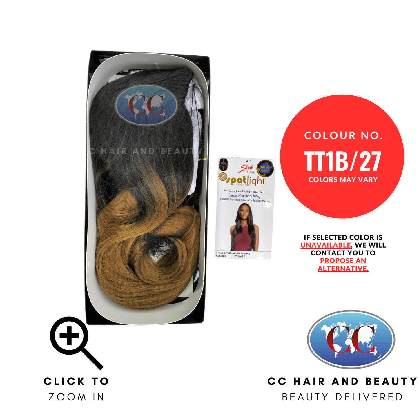 Sleek Synthetic Hair Spotlight Luxurious Wig - Nadida- colour TT1B/27