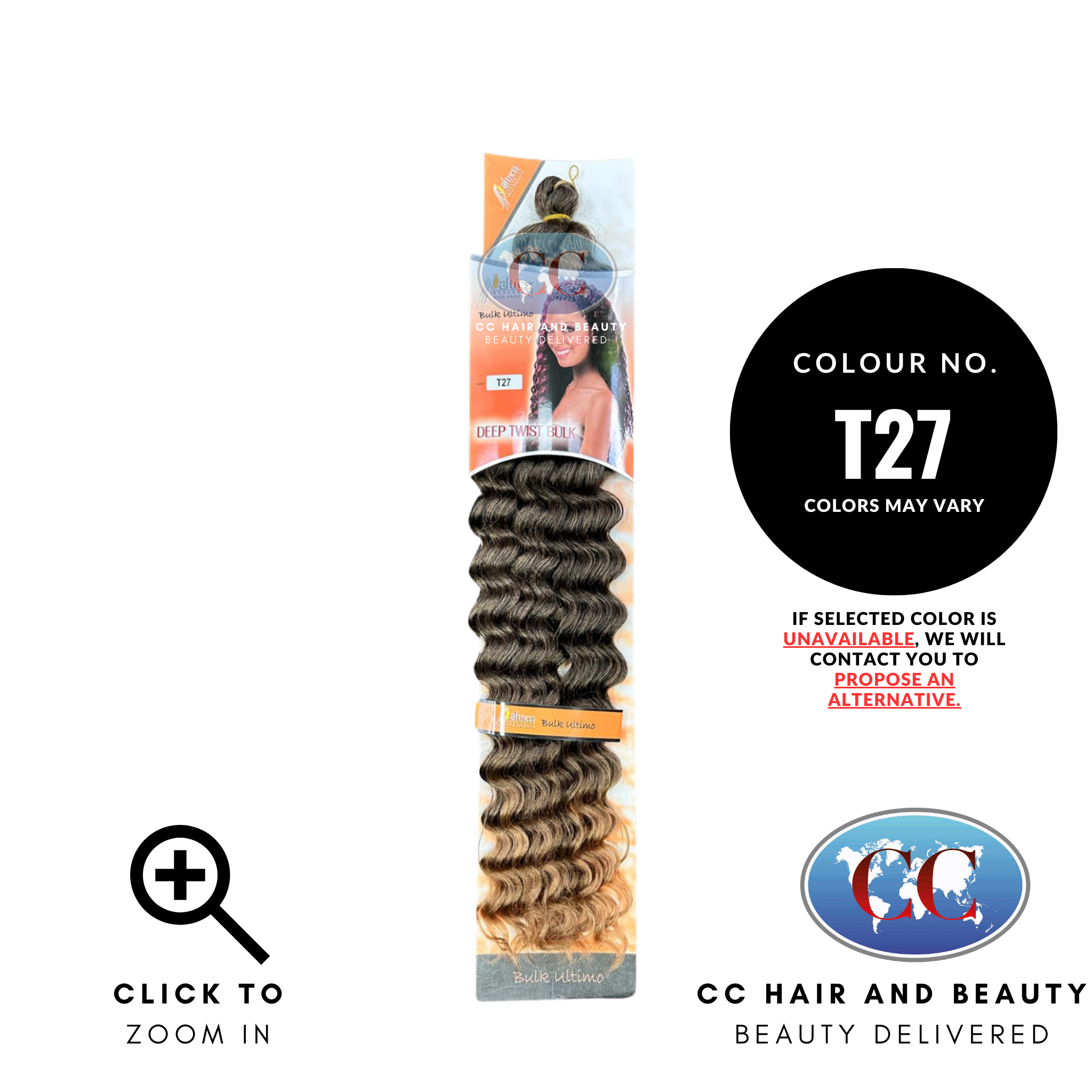 Aftress Deep Twist Bulk Synthetic Hair Braiding- colour T27