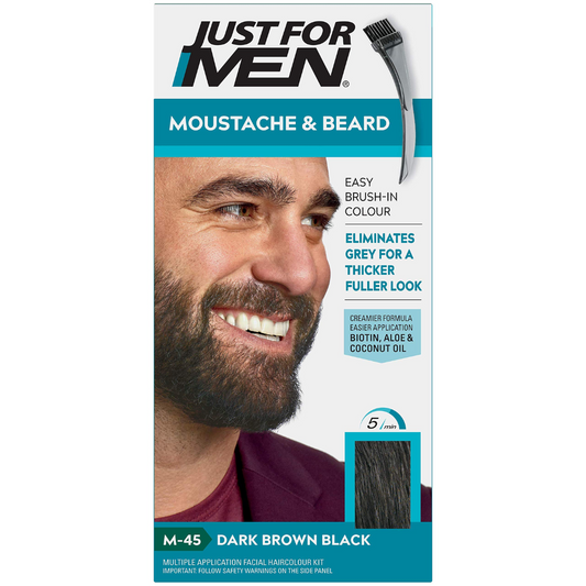 Just For Men Moustache & Beard Brush-In Colour Gel - Dark Brown Black - product detail | CC Hair & Beauty