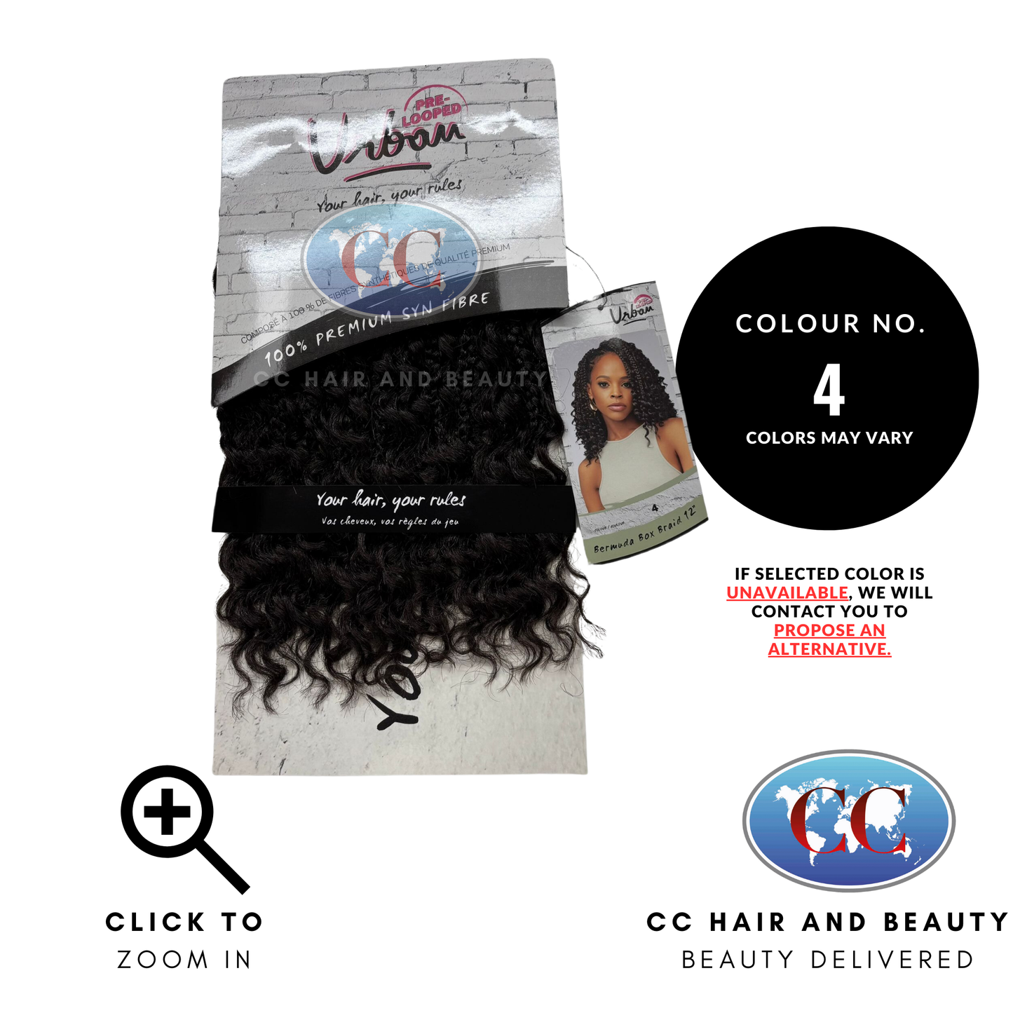 Urban Pre-looped Bermuda Box Braid 12”-Colour 4