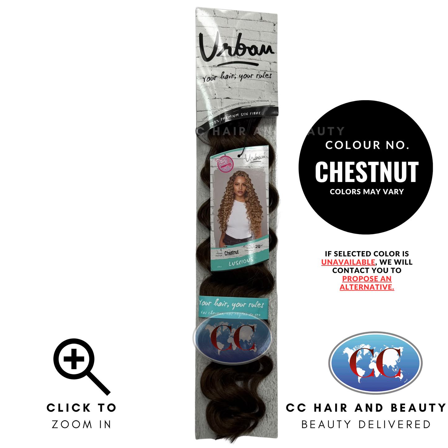 Urban Protective Hair Style Crochet Braids- Luscious 20" - CHESTNUT