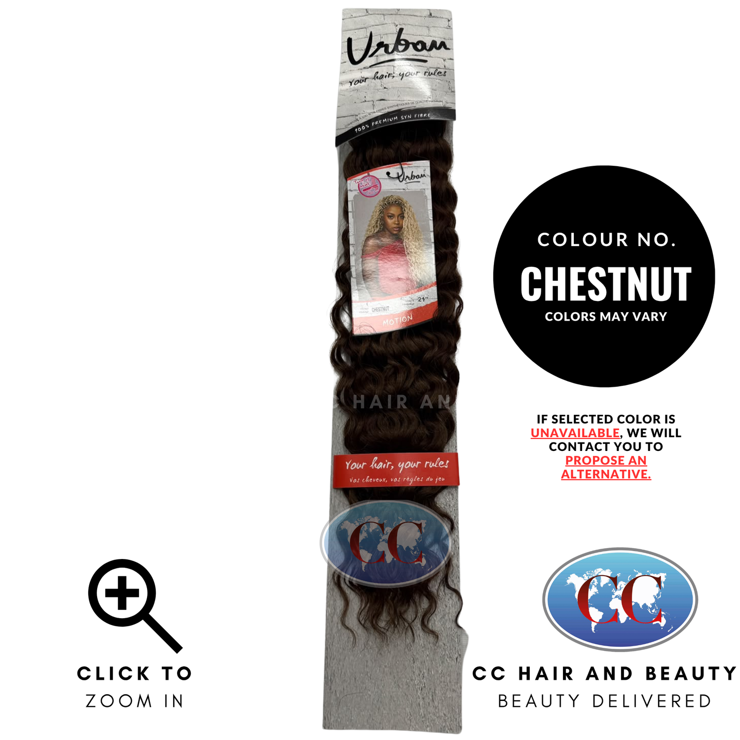 Urban Protective Hair Style Crochet Braids- Motion 21" - CHESTNUT