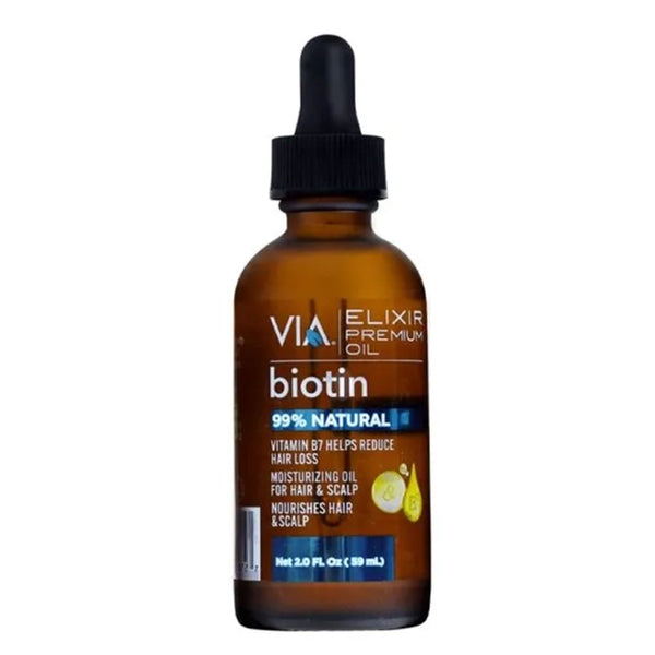 Via Natural 100% Natural Elixir Premium Oil Biotin 59ml