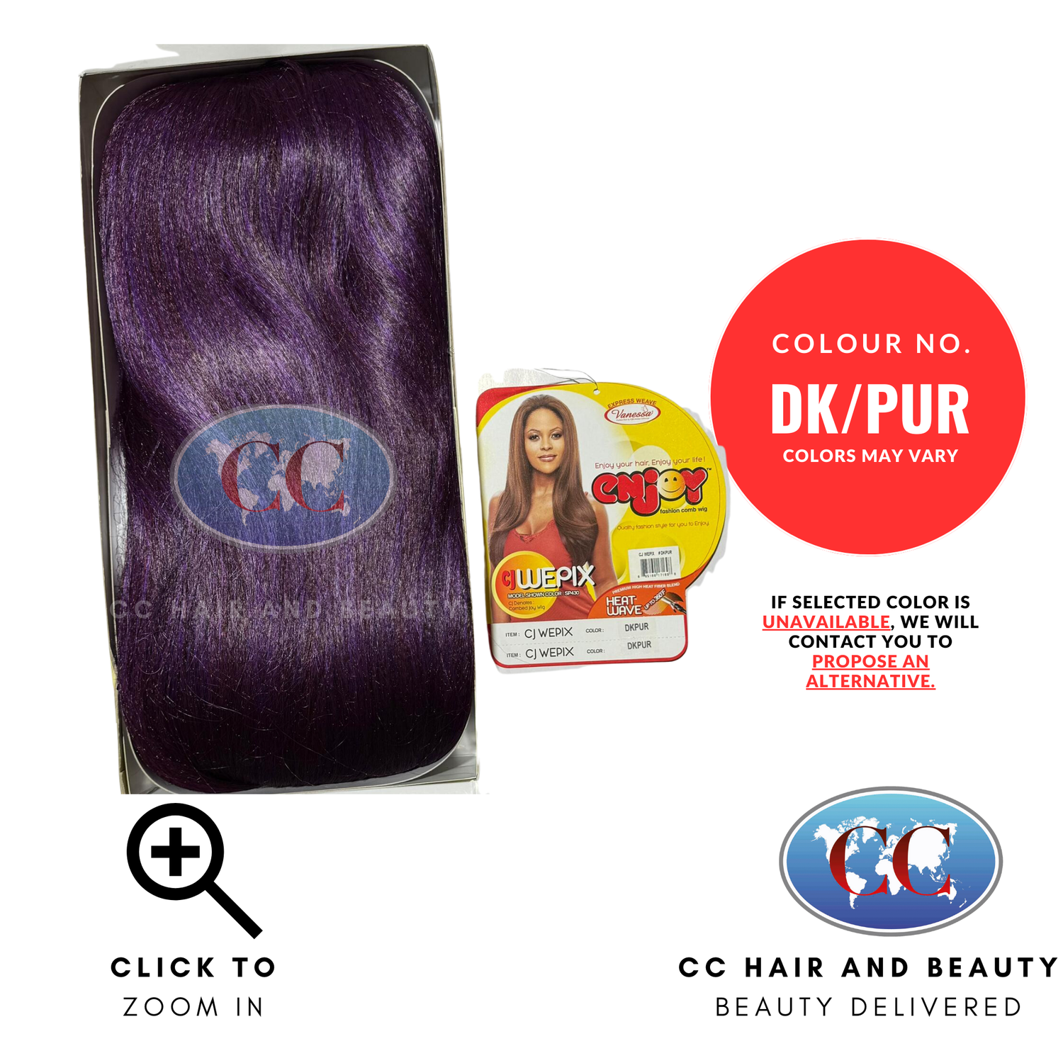 Vanessa Enjoy Fashion Comb Wig - Cj Wepix-Colour DK/PUR