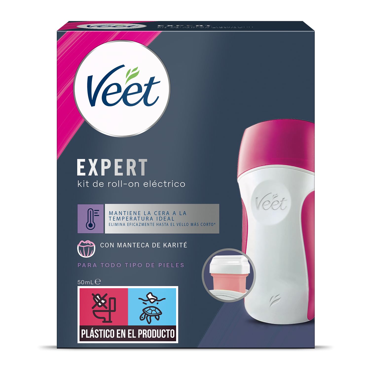 Veet Easy Wax Roll-On Electric Kit -50ml - 8410104391751