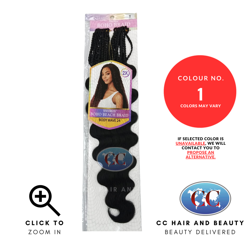 Vivitress Boho Beach Braid Body Wave 24"- colour 1