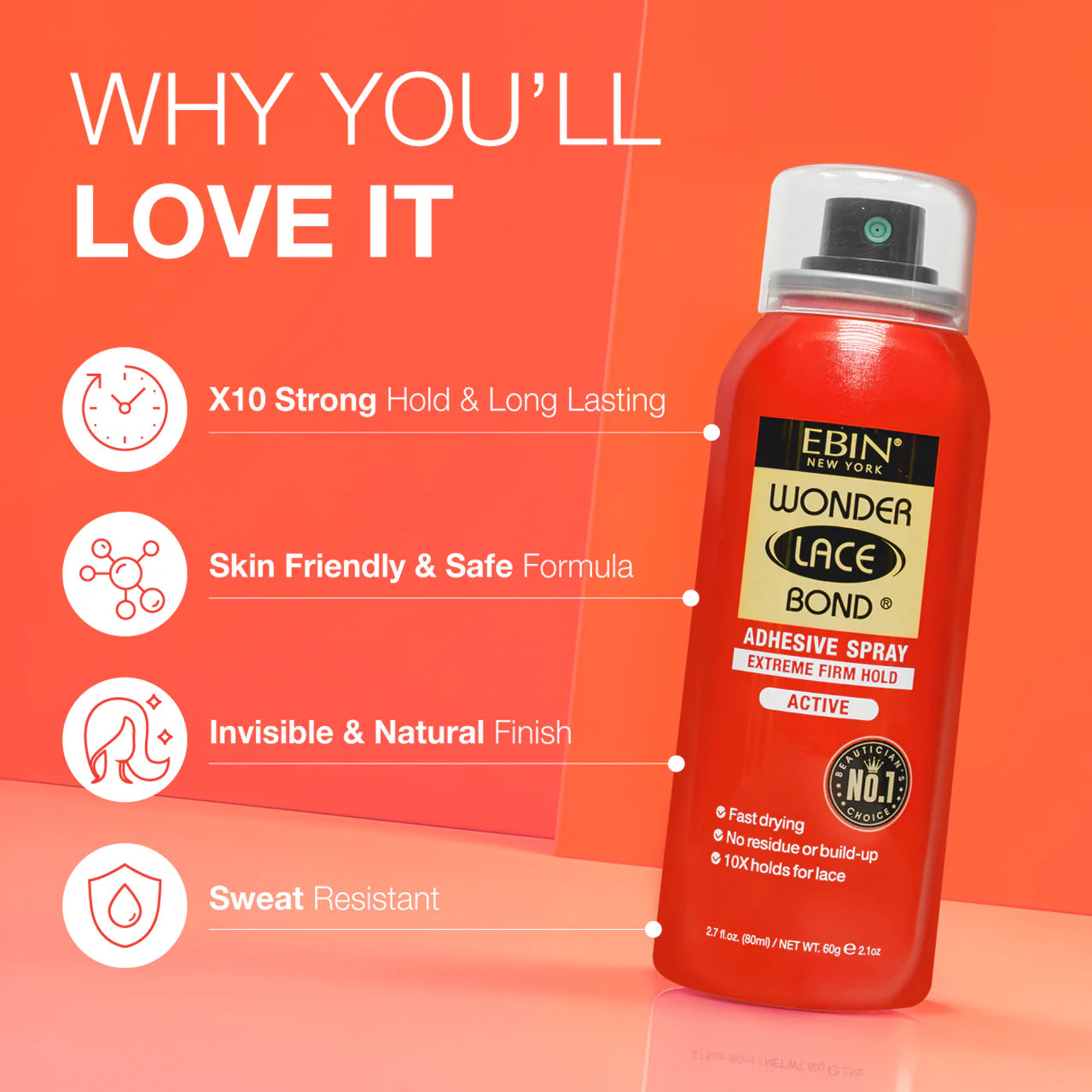 Ebin New York Wonder Lace Bond Wig Adhesive Spray Active