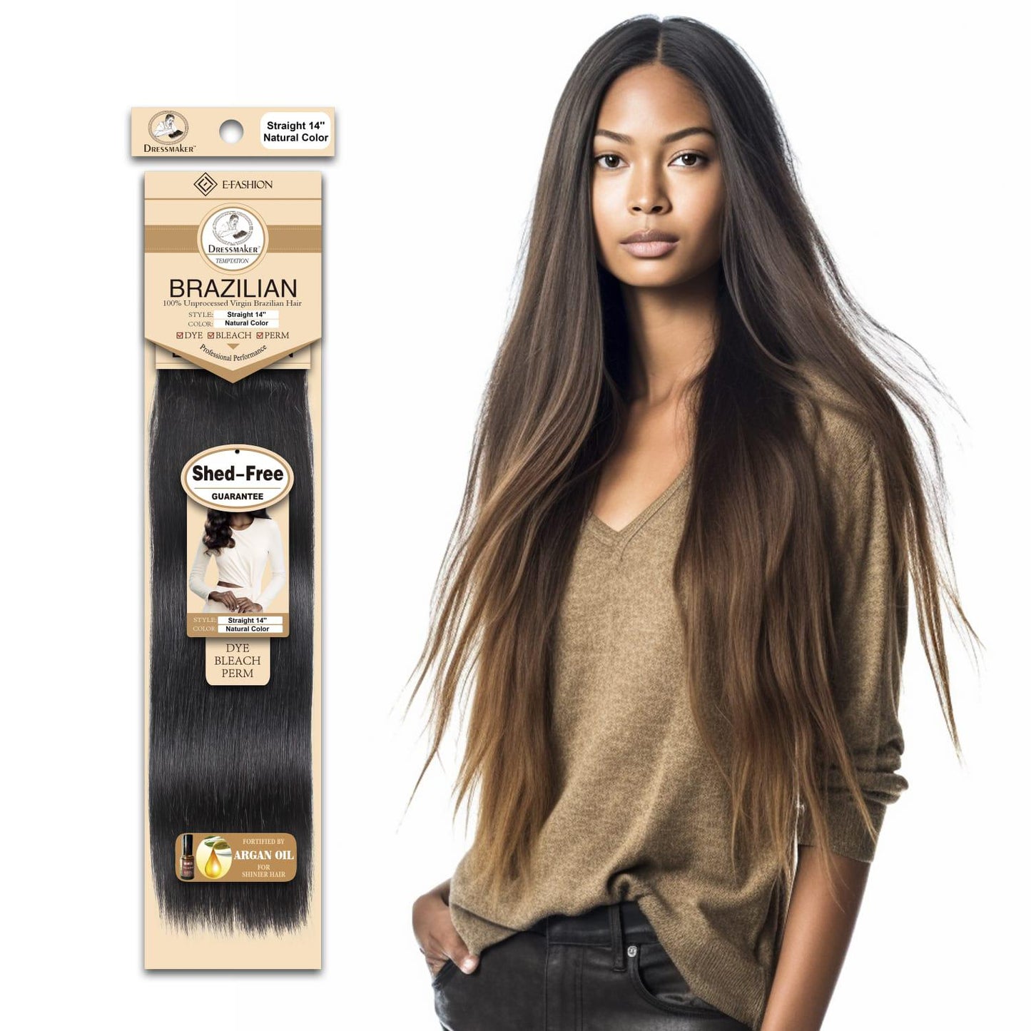 Dressmaker 100% Unprocessed Virgin Brazilian Hair Straight 12"