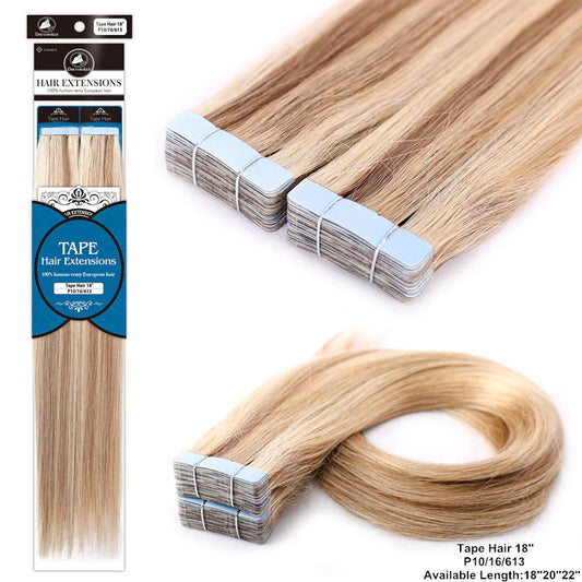 Dressmaker 100% Human Remy European Tape Hair Extensions Straight - 40Pcs
