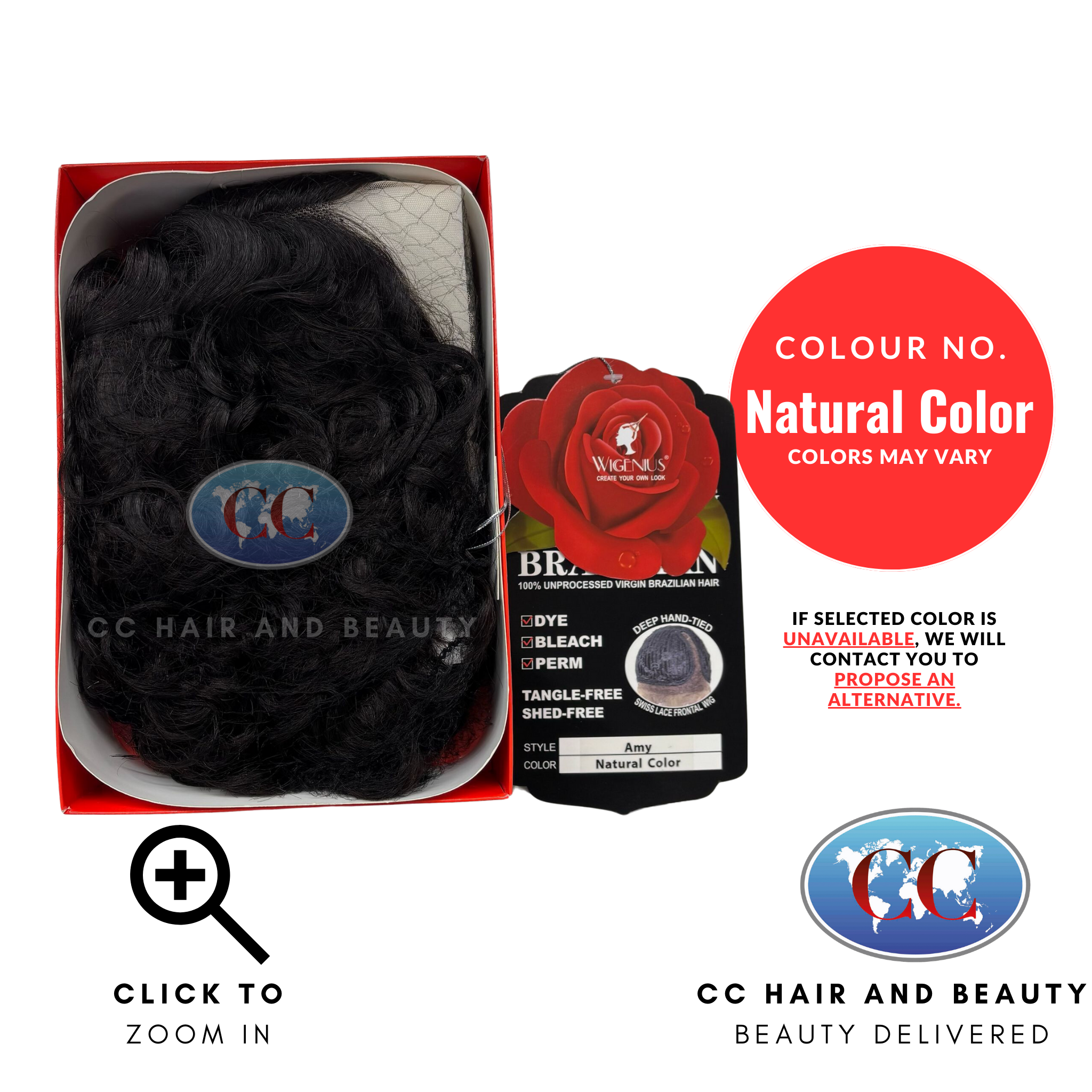 Wigenius 100% Unprocessed Brazilian Swiss Lace Parting Wig - Amy