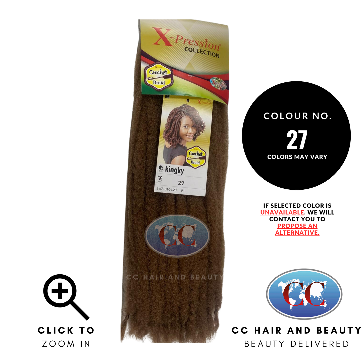 X-Pression Kingy Afro Crochet Natural Twist Hair-colour 27